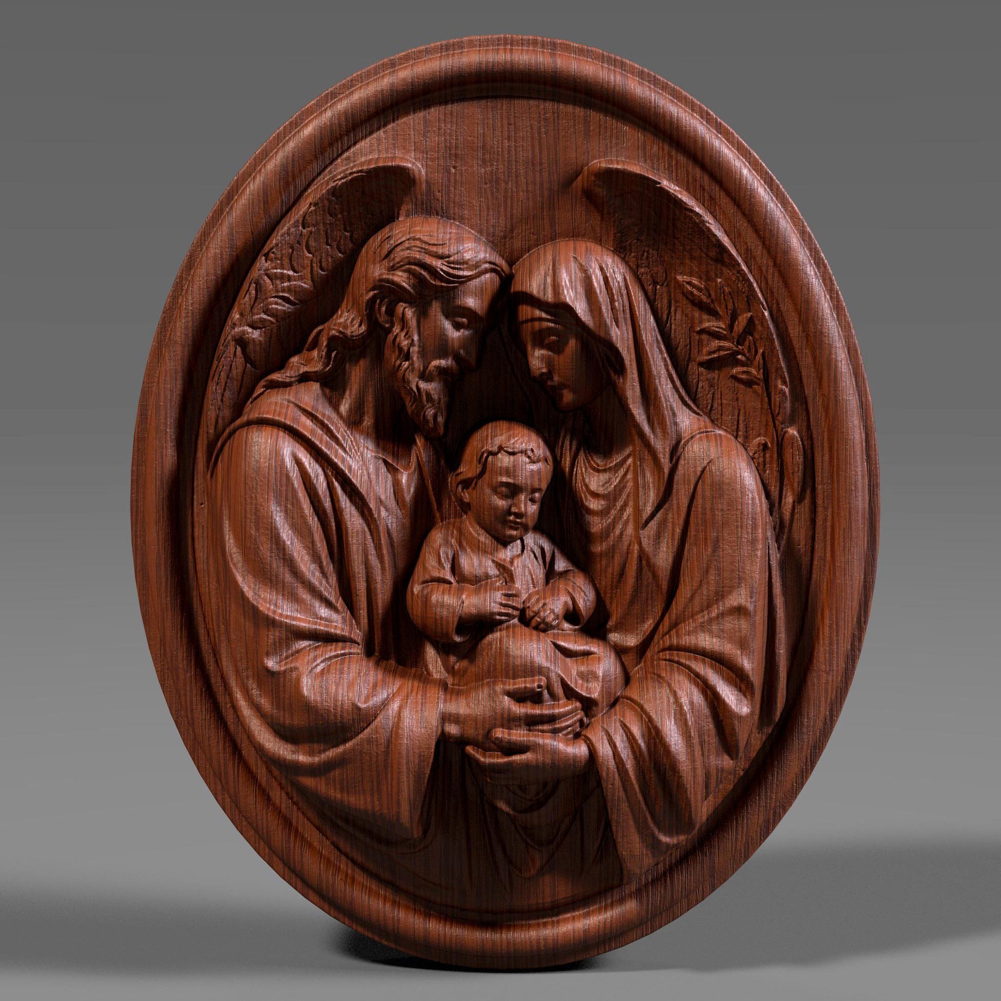 Holy Family Relief STL bas relief | CNC, Laser, 3D Print (Digital Download)