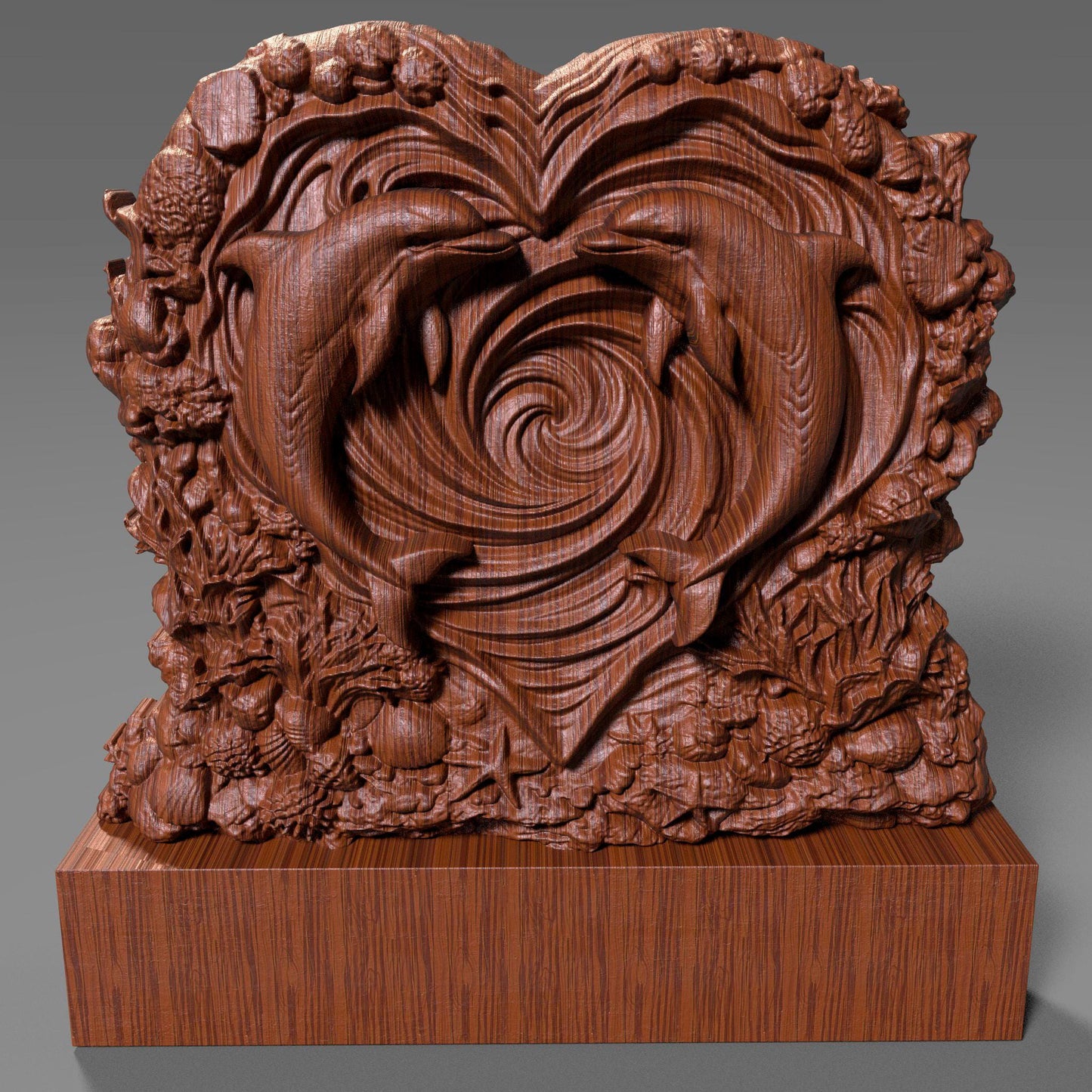 Valentine's day STL |Dolphin Heart |3D Bas Relief |Wall Art | Romantic Love (Digital Download)