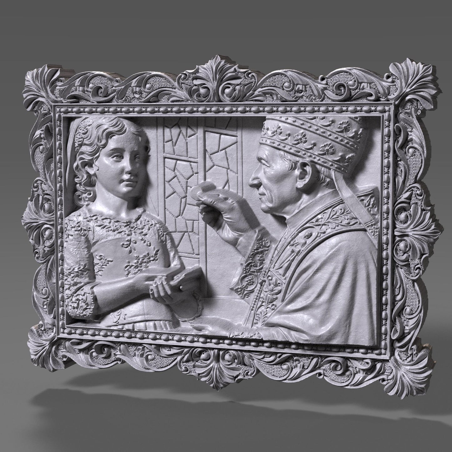 Custom First Communion 3D Bas Relief STL | Child Communion Wall Art: Personalized STL File (Digital Download)
