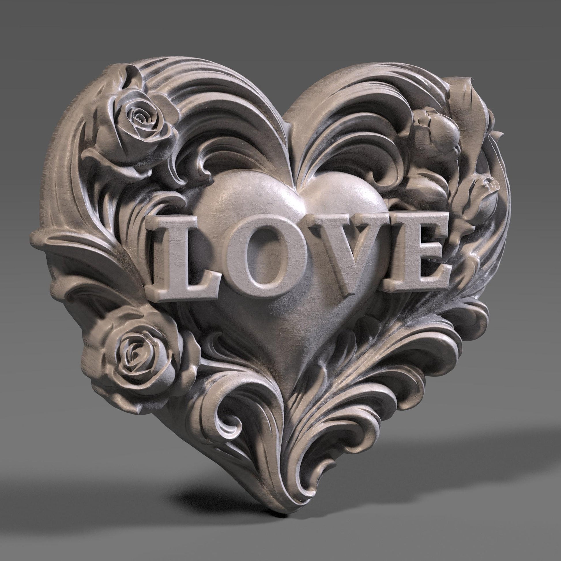 Valentines Day Decor | LOVE Heart | 3D Bas Relief STL | CNC Wall Art | Custom Gift for Couples(Digital Download)