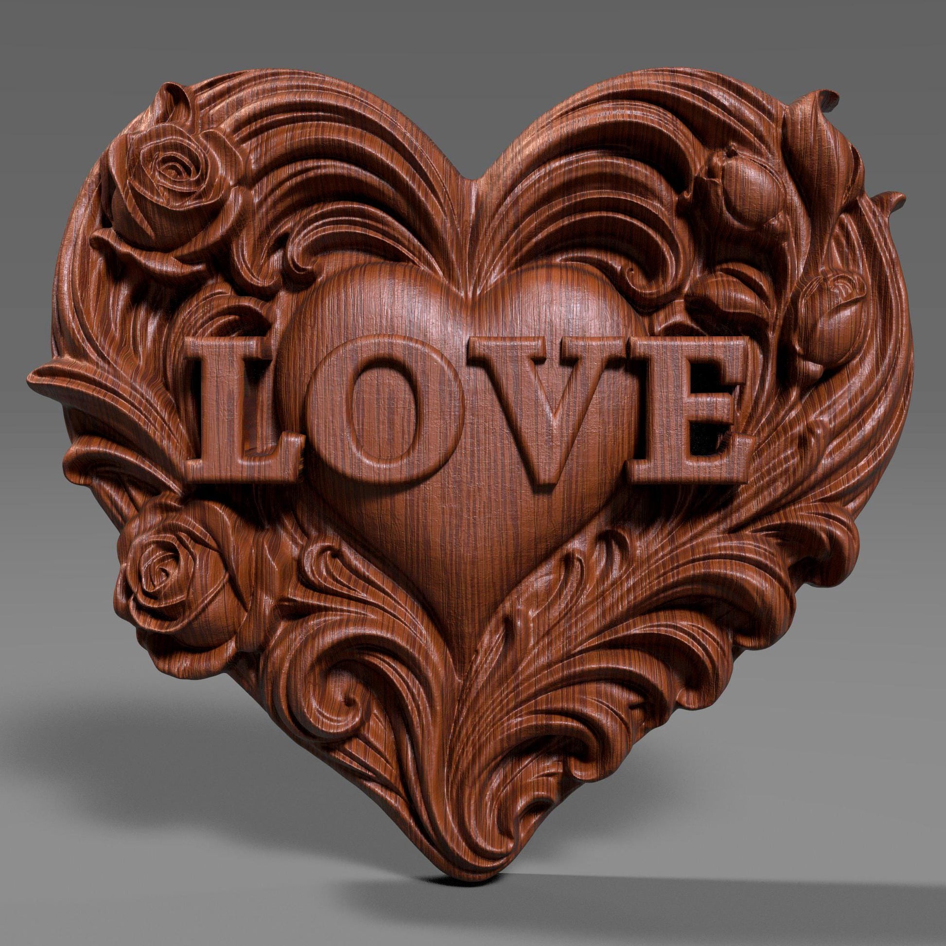 3D Love Heart Relief | Valentine's Day CNC Wall Art (Digital Download)
