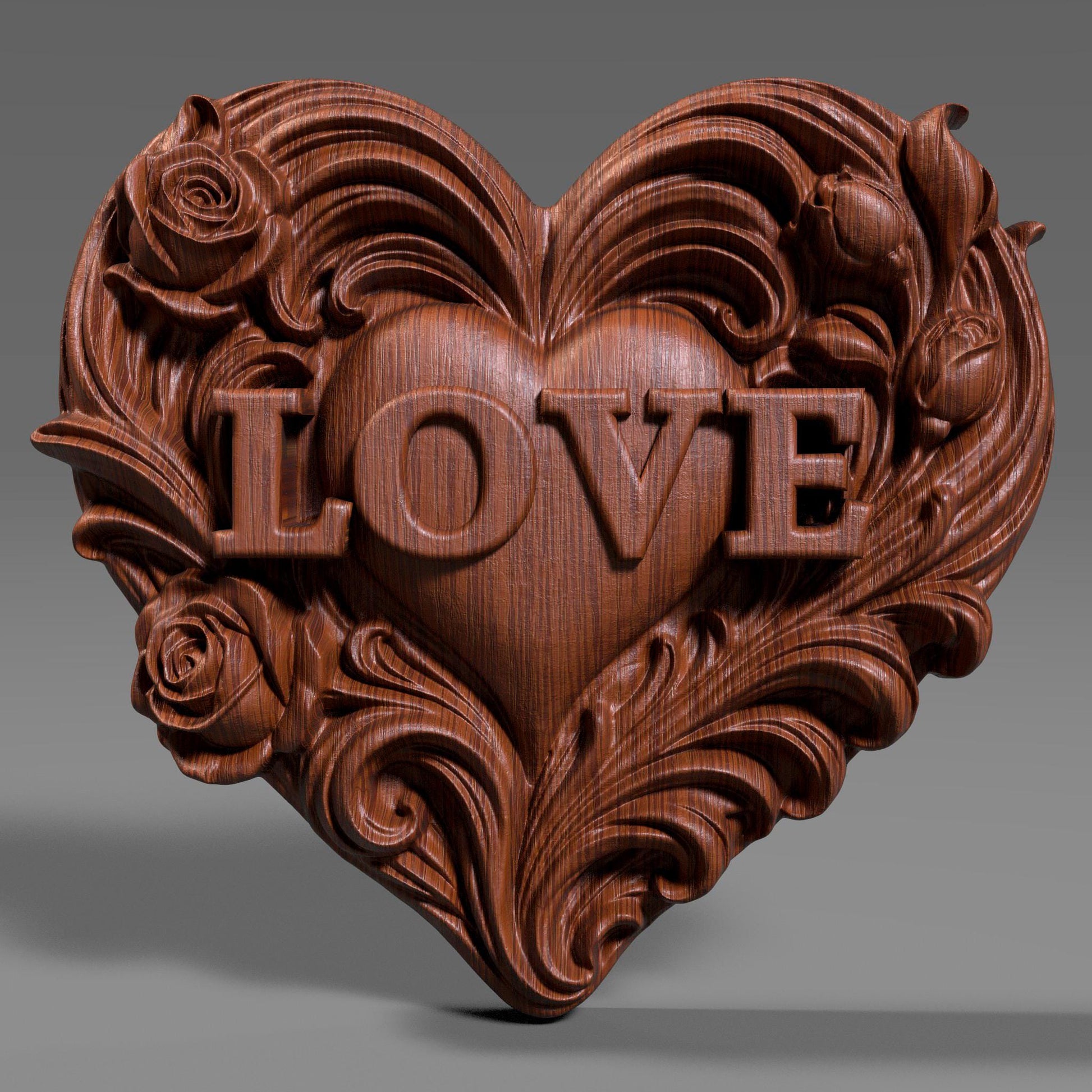 3D Love Heart Relief | Valentine's Day CNC Wall Art (Digital Download)
