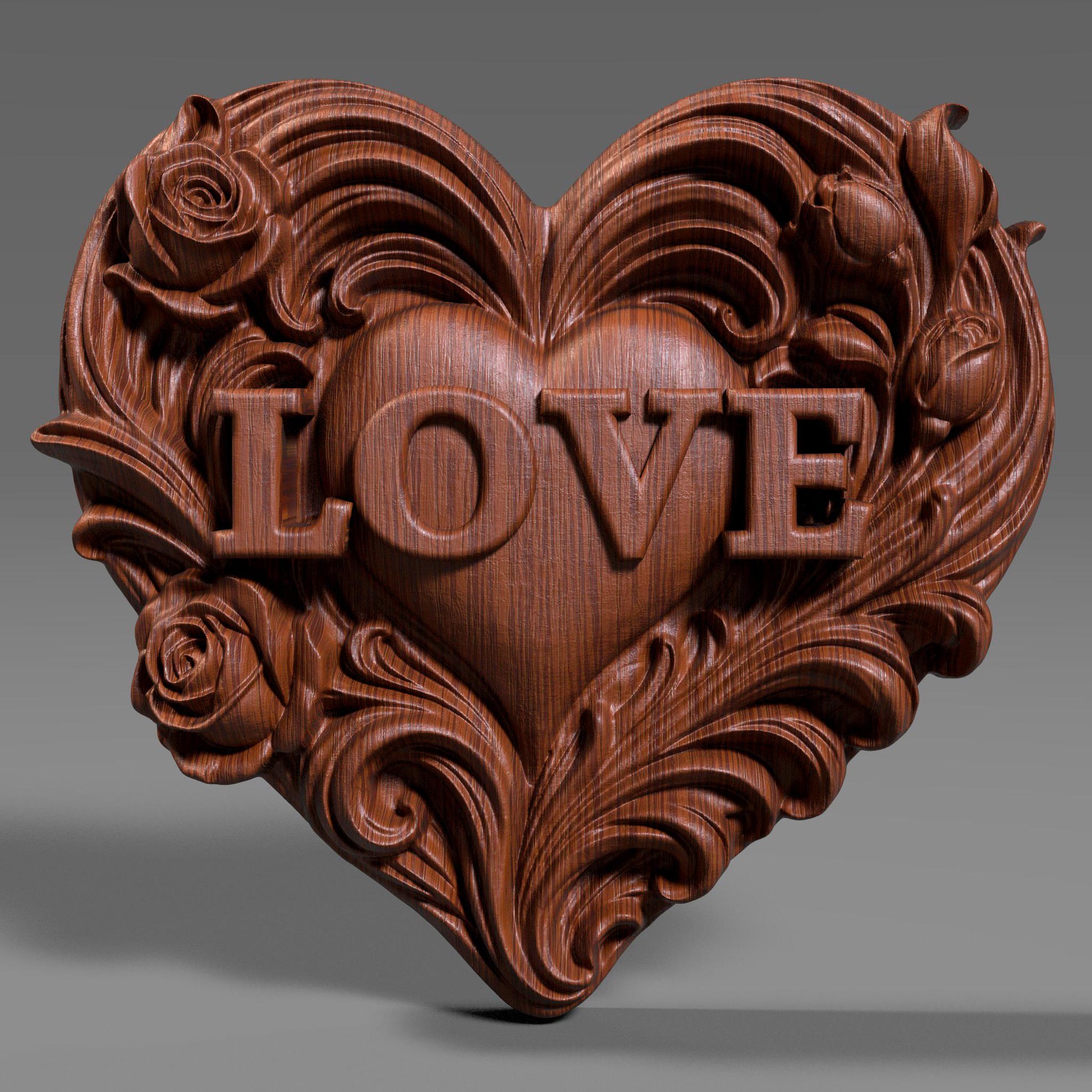 Valentines Day Decor | LOVE Heart | 3D Bas Relief STL | CNC Wall Art | Custom Gift for Couples(Digital Download)