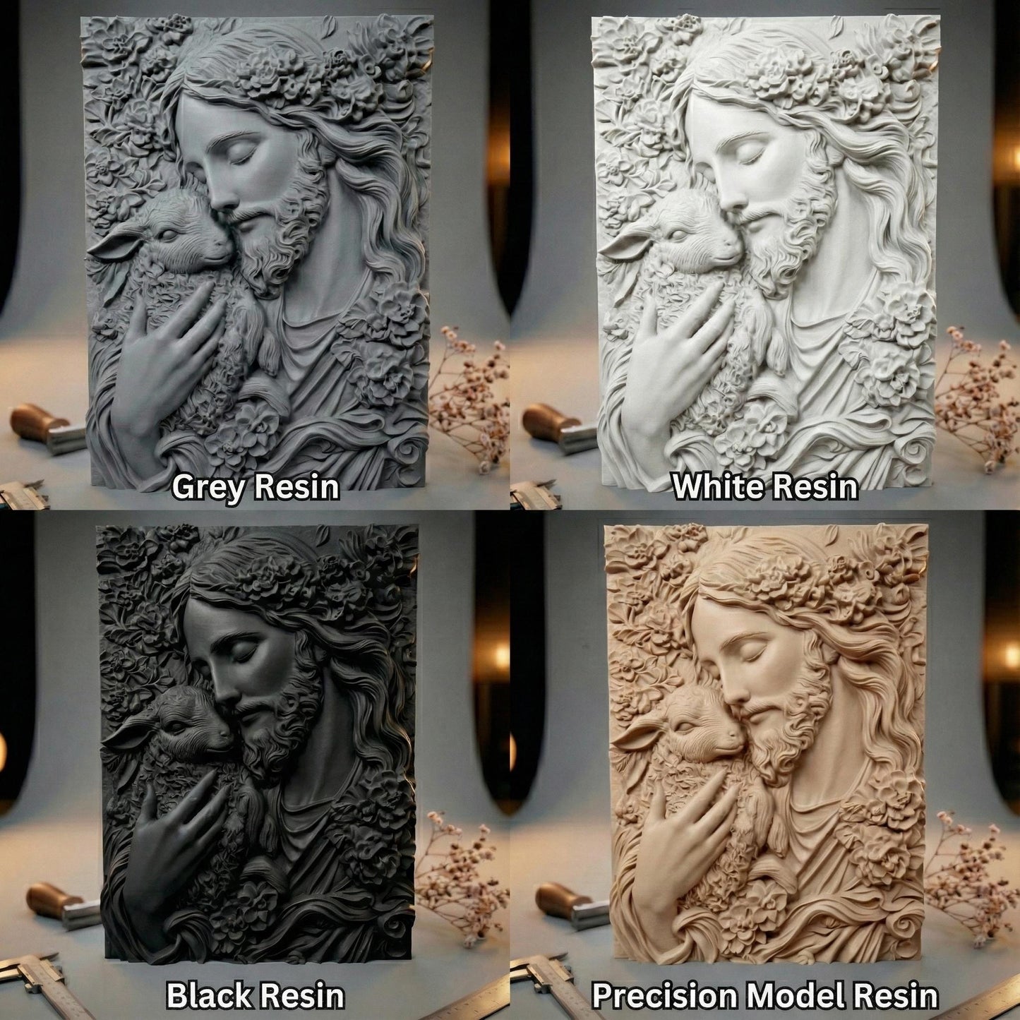 Jesus the Good Shepherd Resin Wall Art, Christian Religious Decor Gift, Made to Order