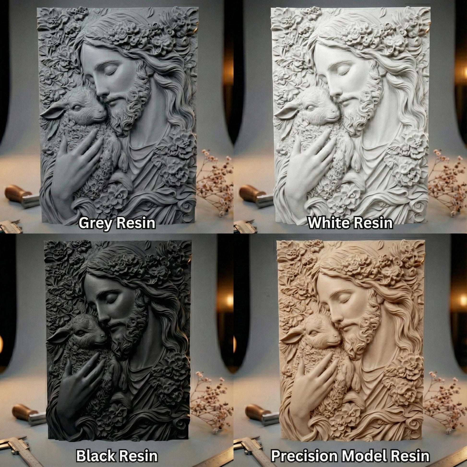 Jesus the Good Shepherd Resin Wall Art, Christian Religious Decor Gift, Made to Order
