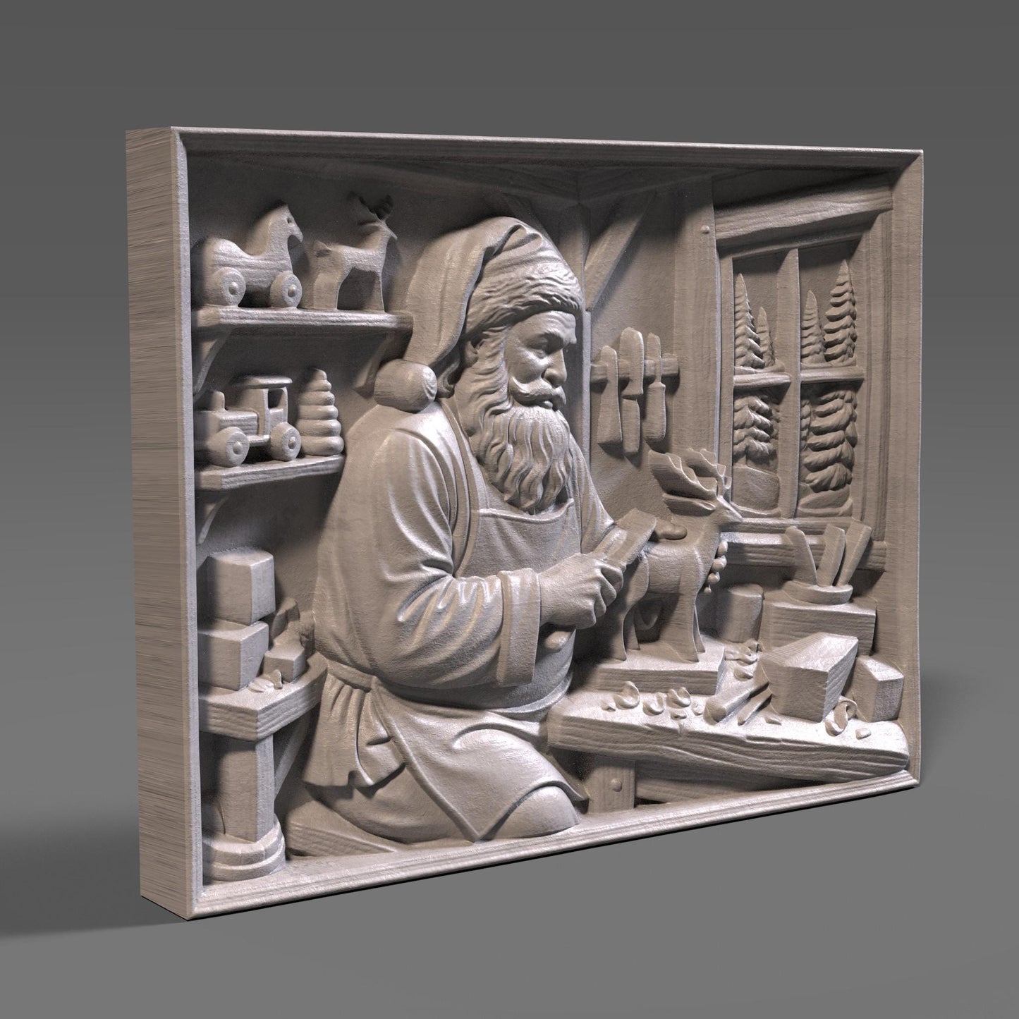 Santa Claus 3D Relief: CNC Laser Engraving File (Digital Download)