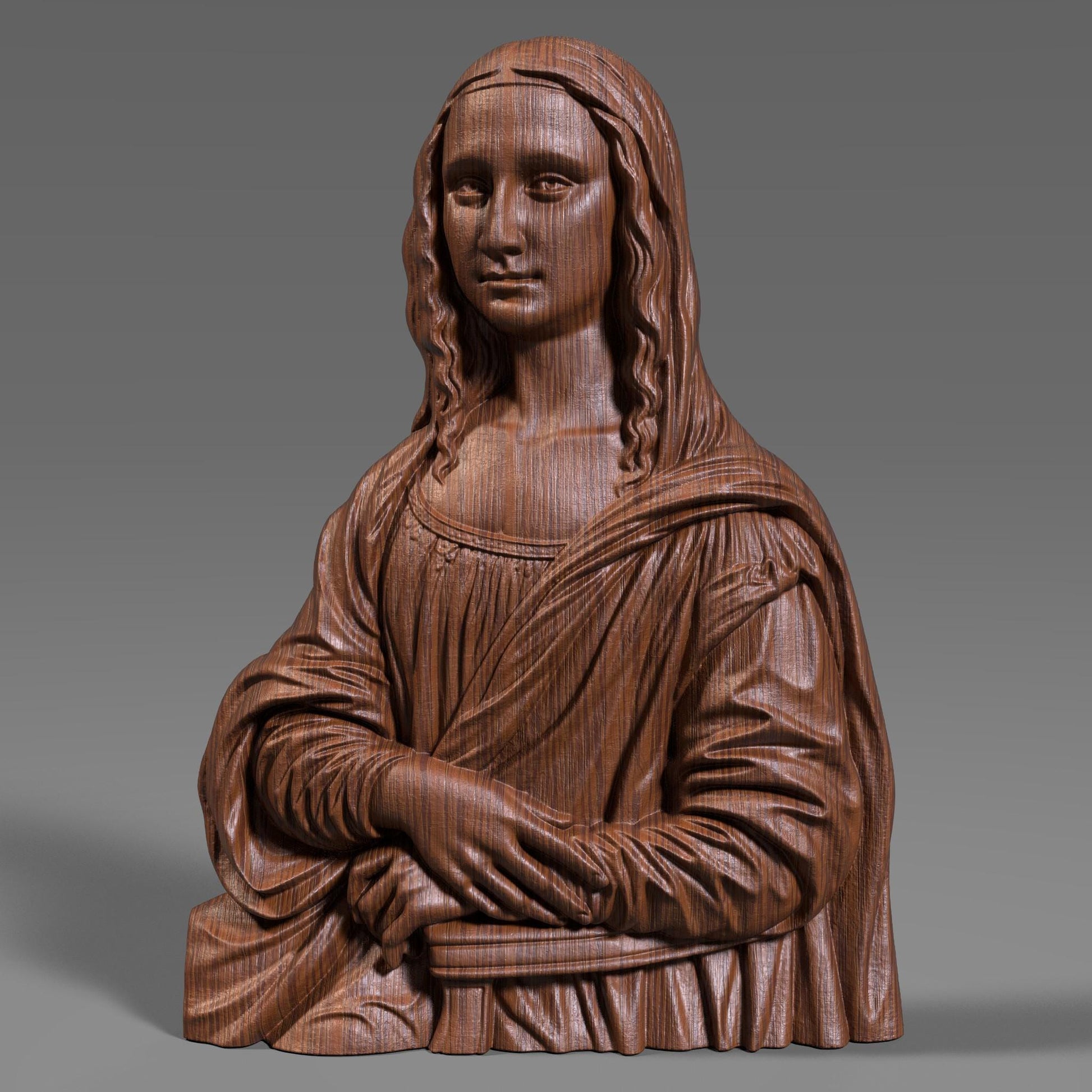 Mona Lisa Bust STL | Renaissance Sculpture for 3D Print, CNC ,Laser (Digital Download)