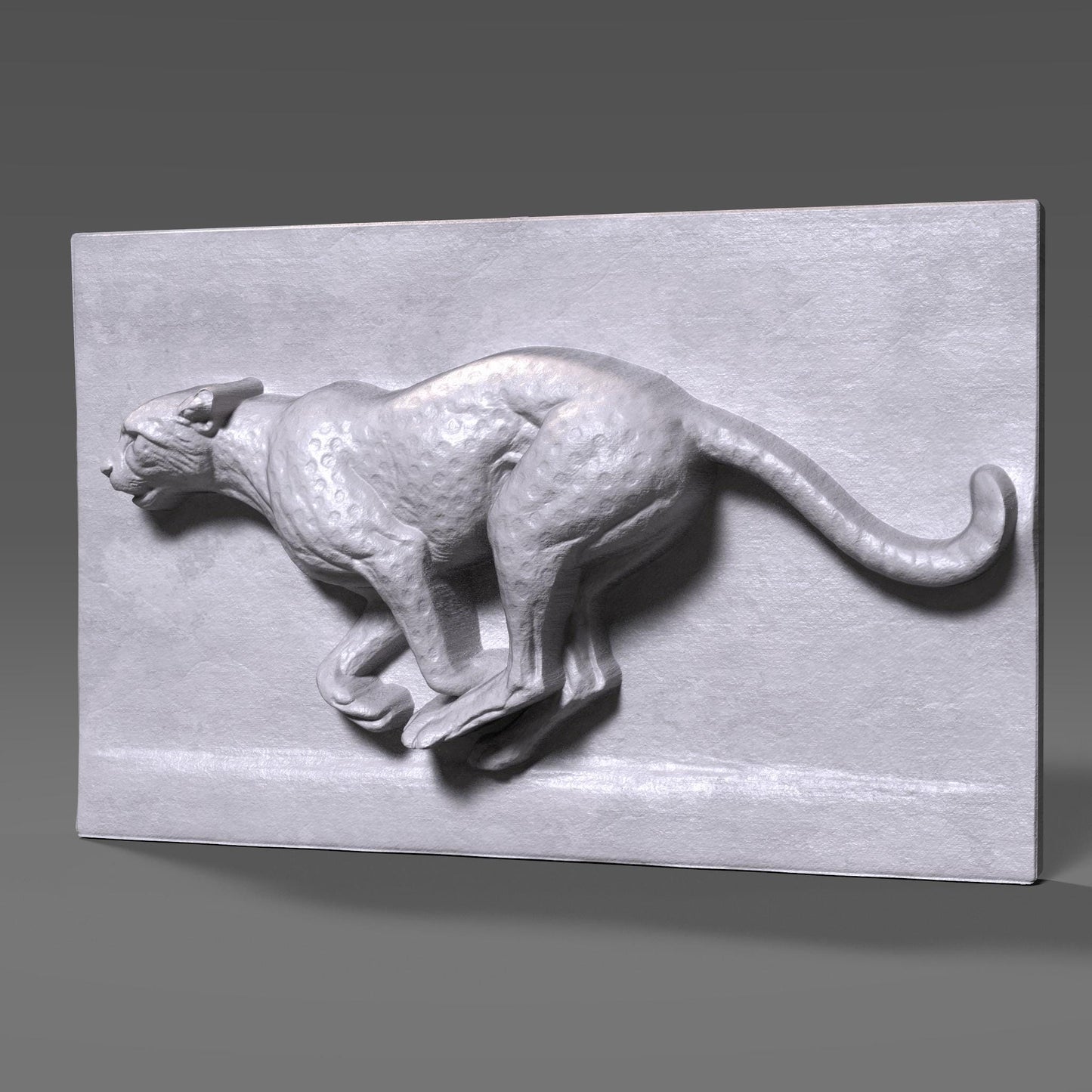 Running Cheetah Bas Relief |Wall Art | Wildlife Carving | Animal Sculpture Decor | CNC STL Panel(Digital Download )