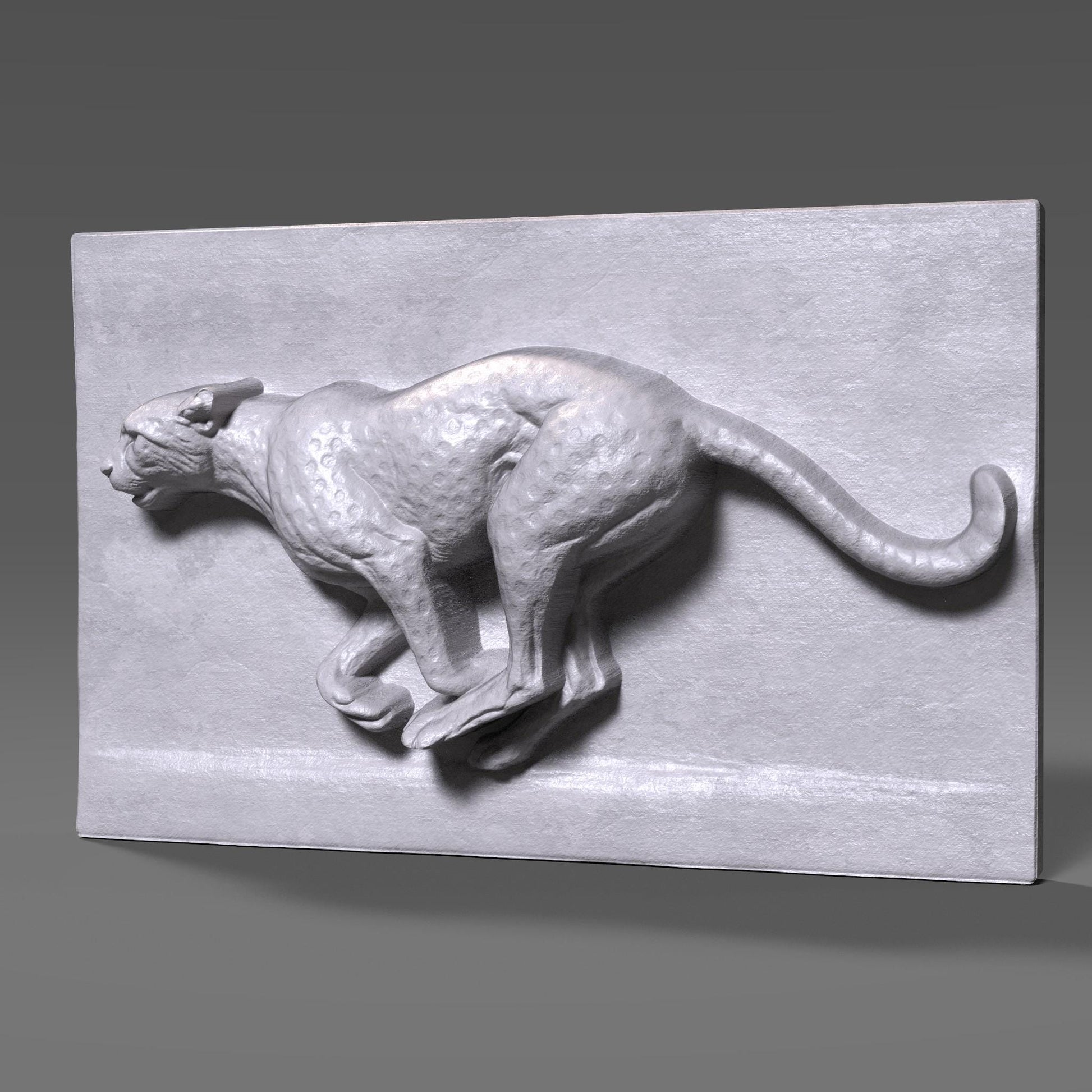 Running Cheetah Bas Relief |Wall Art | Wildlife Carving | Animal Sculpture Decor | CNC STL Panel(Digital Download )