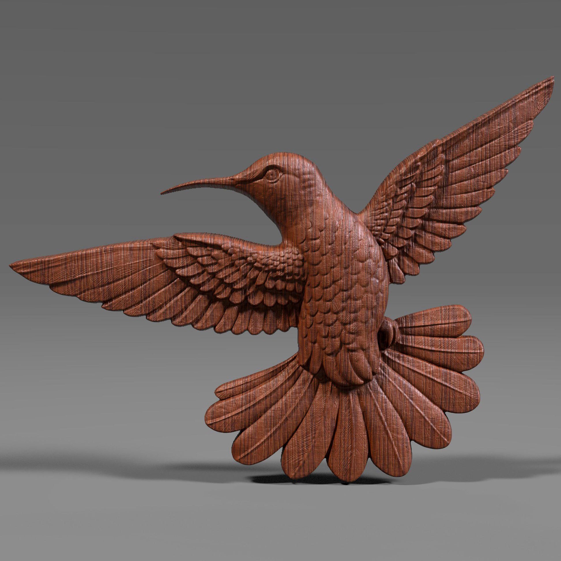 Hummingbird 3D Relief Model: CNC Carving, Laser Engraving (STL File, Digital Download