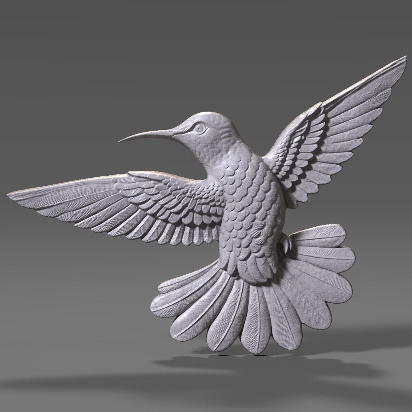 Hummingbird 3D Relief Model: CNC Carving, Laser Engraving (STL File, Digital Download