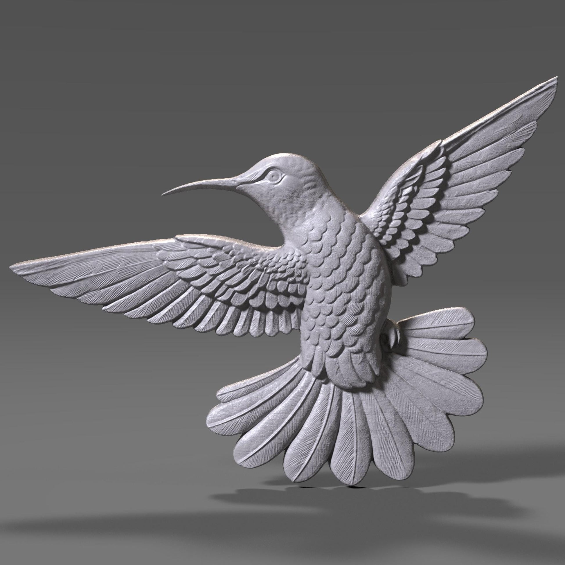 Hummingbird 3D Relief Model: CNC Carving, Laser Engraving (STL File, Digital Download