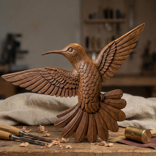 Elegant 3D STL relief of a hummingbird in mid-flight with detailed feathers and wings spread wide, designed for CNC wood carving, laser engraving, and 3D printing. This intricate digital download captures the beauty of nature, perfect for wildlife-inspired wall art, handmade gifts, and decorative wooden sculptures. Ideal for artisans, woodworkers, and nature lovers seeking to create unique home decor, bird-themed crafts, or personalized engraved artwork.