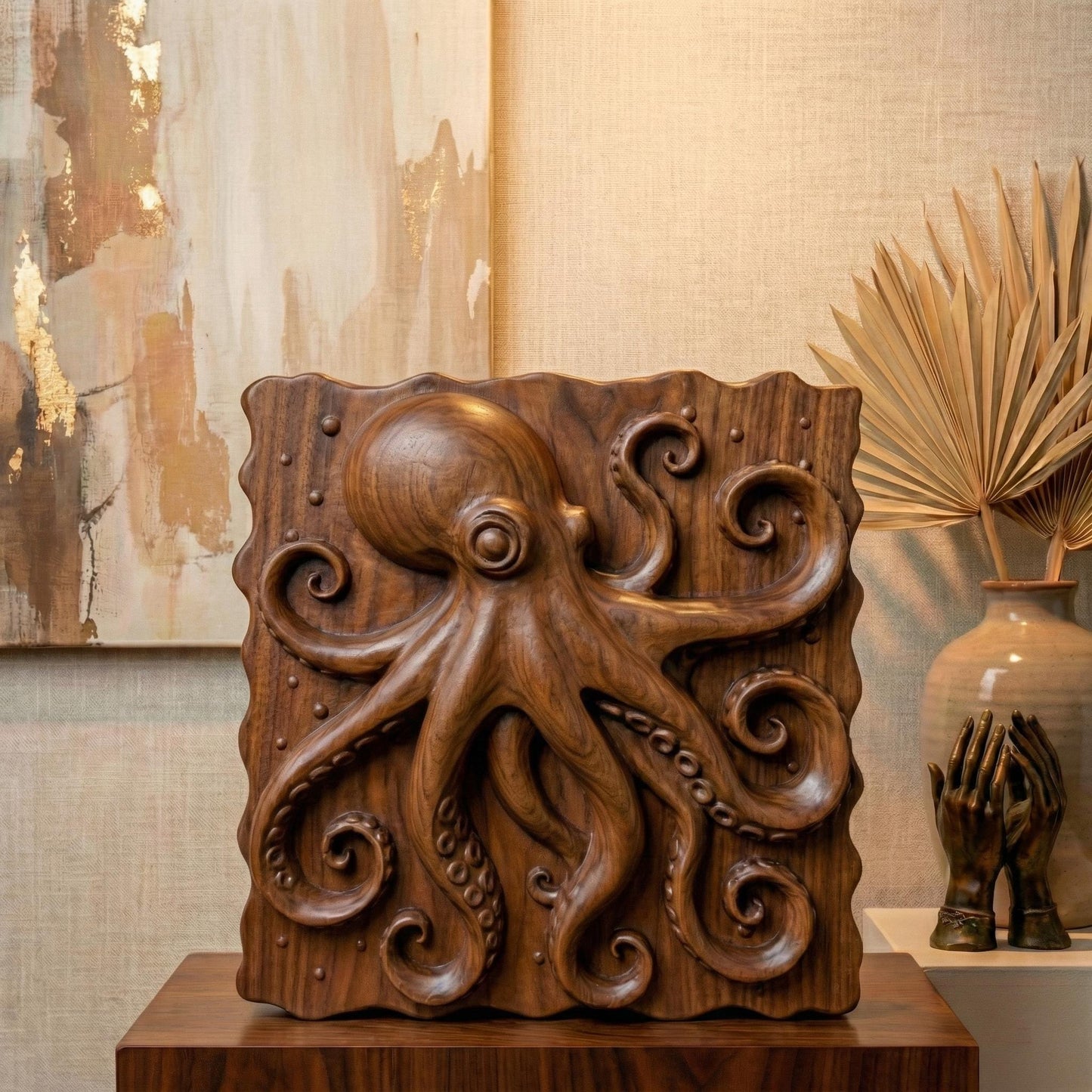 High-detail 3D STL model of an octopus in bas relief, featuring curled tentacles and a textured underwater design. Ideal for 3D printing, CNC wood carving, or laser engraving. Perfect for marine-themed wall art, nautical gifts, or ocean-inspired decor. This digital file is suitable for use with wood, acrylic, resin, and other engravable materials. Download and craft ocean life into your next project.