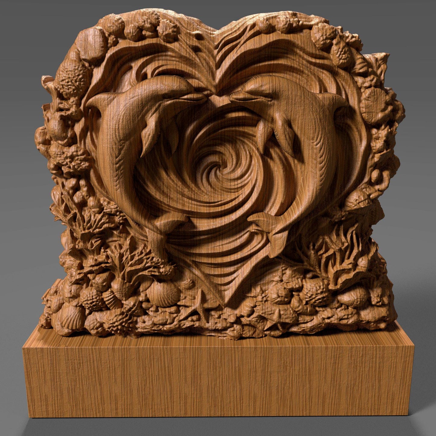 Valentine's day STL |Dolphin Heart |3D Bas Relief |Wall Art | Romantic Love (Digital Download)