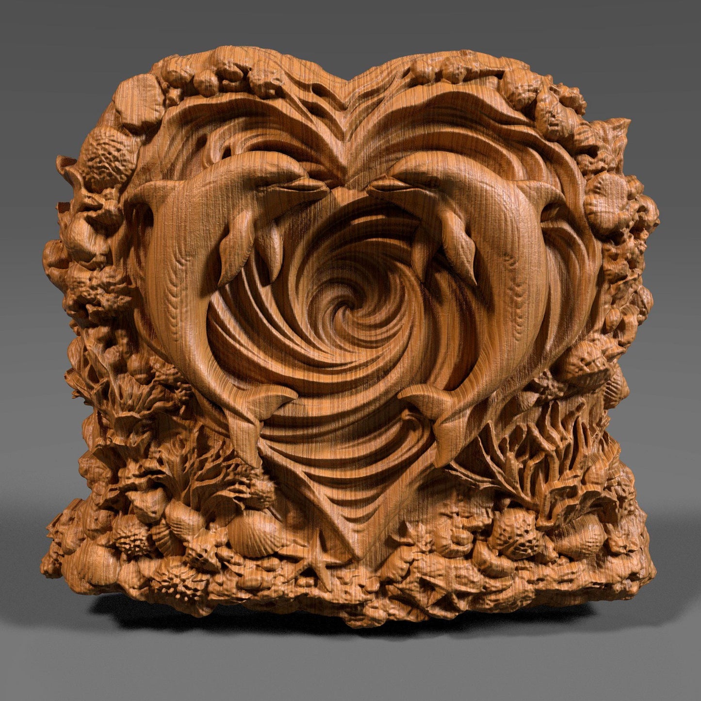 Valentine's day STL |Dolphin Heart |3D Bas Relief |Wall Art | Romantic Love (Digital Download)