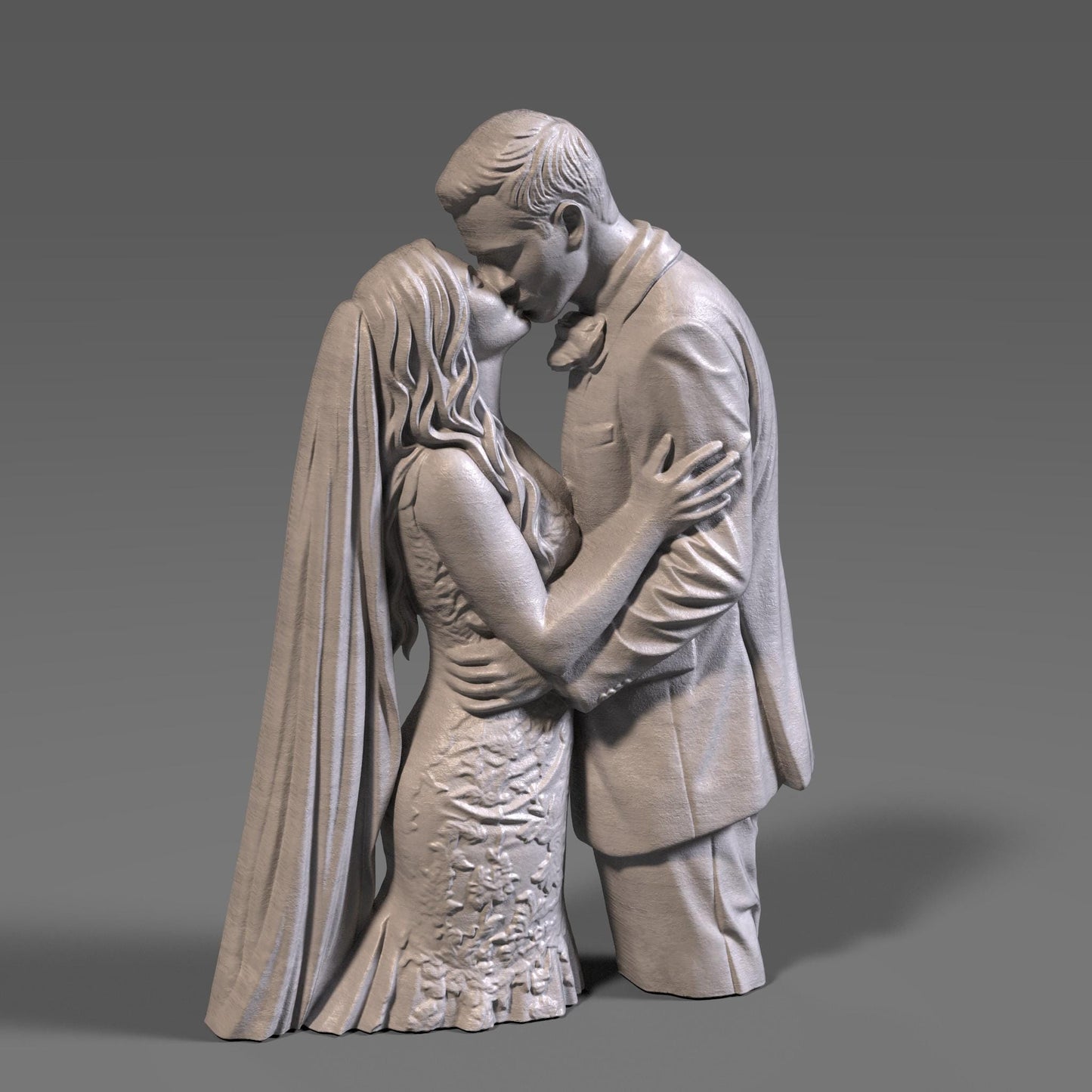 Romantic Wedding Couple Kiss 3D Model STL | (Digital Download)