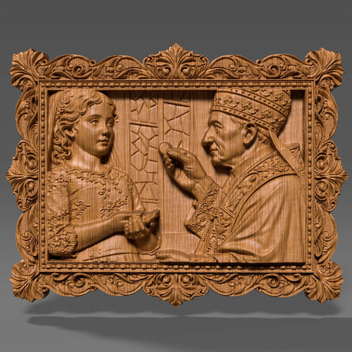 Custom First Communion 3D Bas Relief STL | Child Communion Wall Art: Personalized STL File (Digital Download)