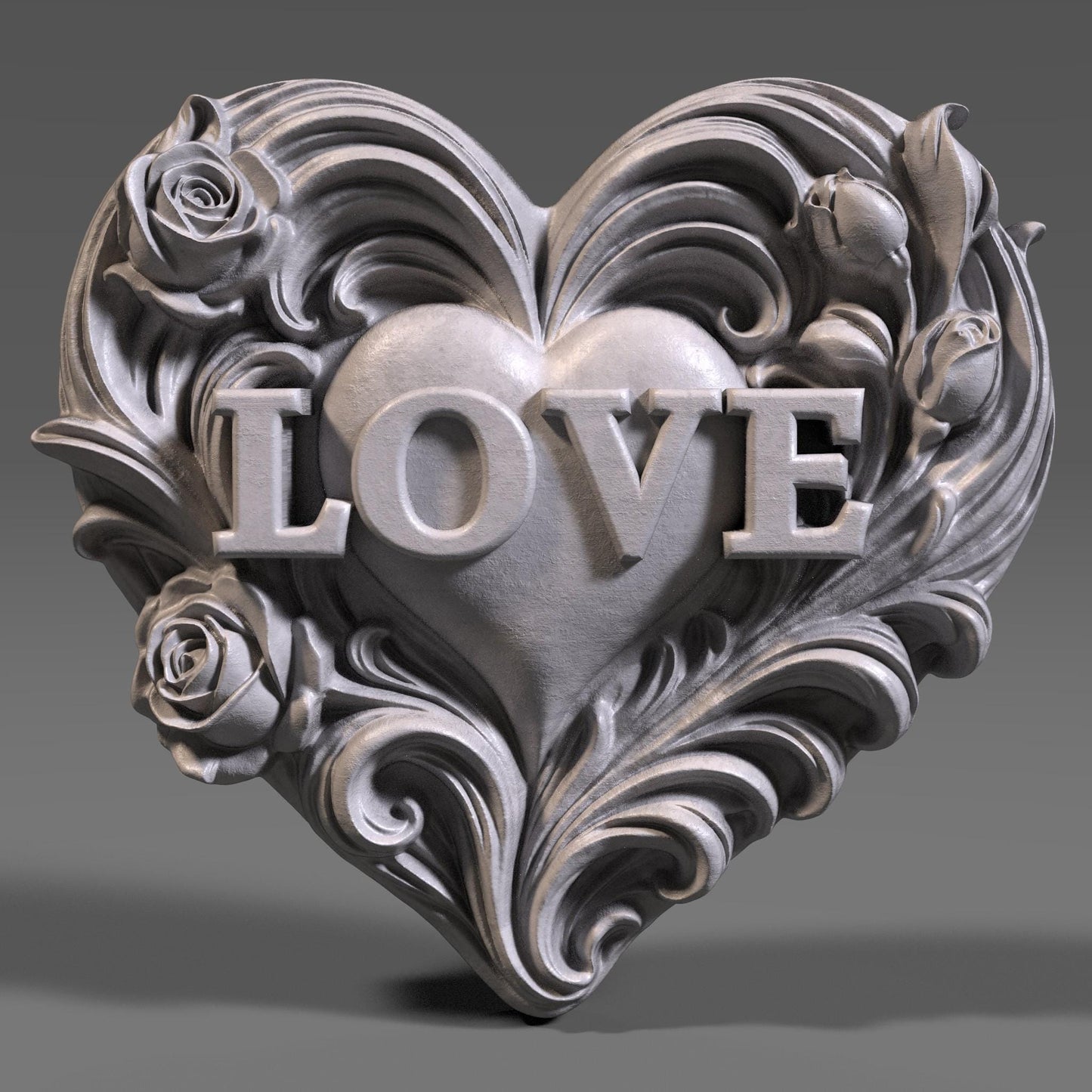 3D Love Heart Relief | Valentine's Day CNC Wall Art (Digital Download)