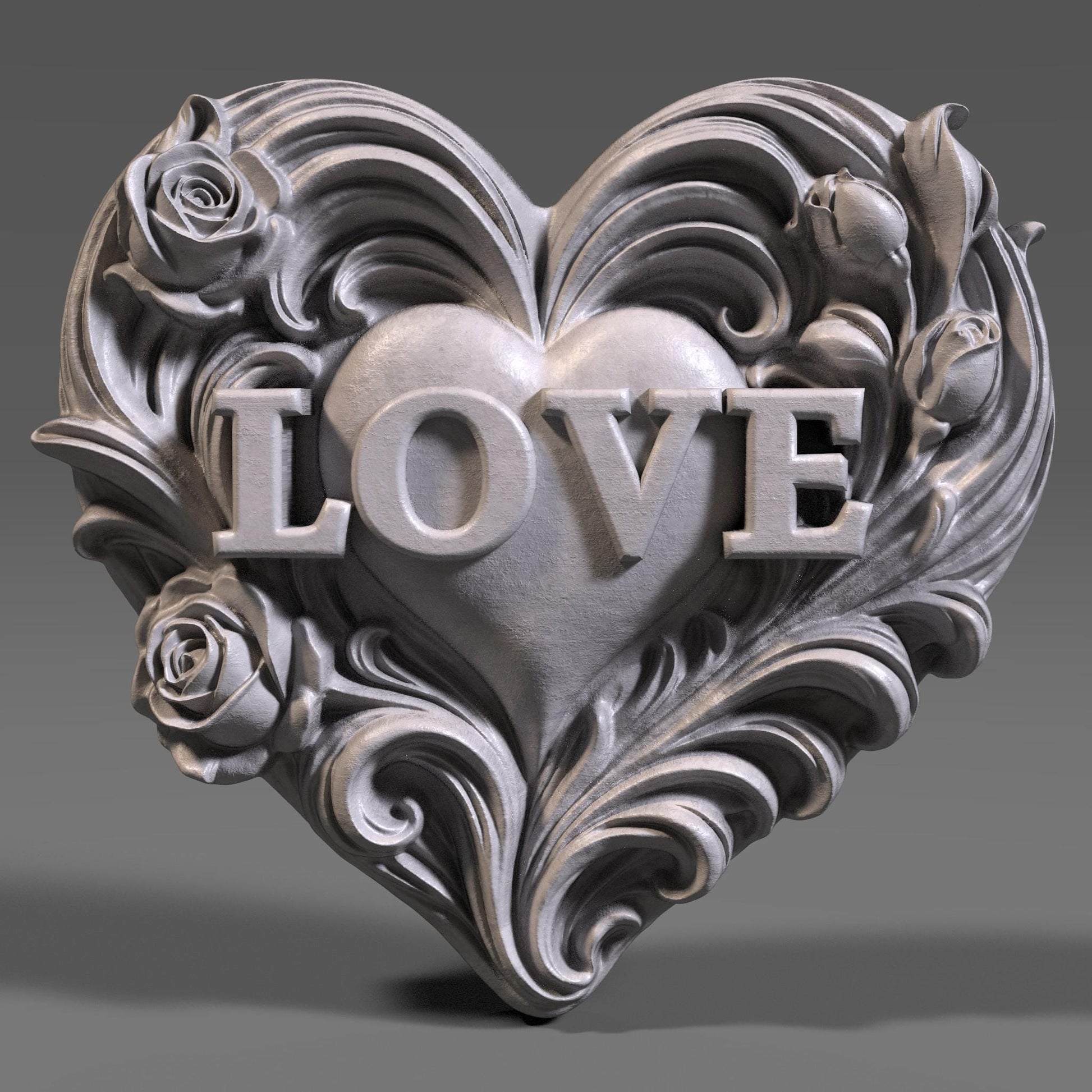 Valentines Day Decor | LOVE Heart | 3D Bas Relief STL | CNC Wall Art | Custom Gift for Couples(Digital Download)