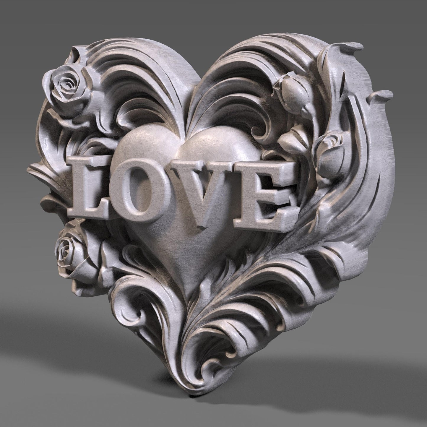 Valentines Day Decor | LOVE Heart | 3D Bas Relief STL | CNC Wall Art | Custom Gift for Couples(Digital Download)