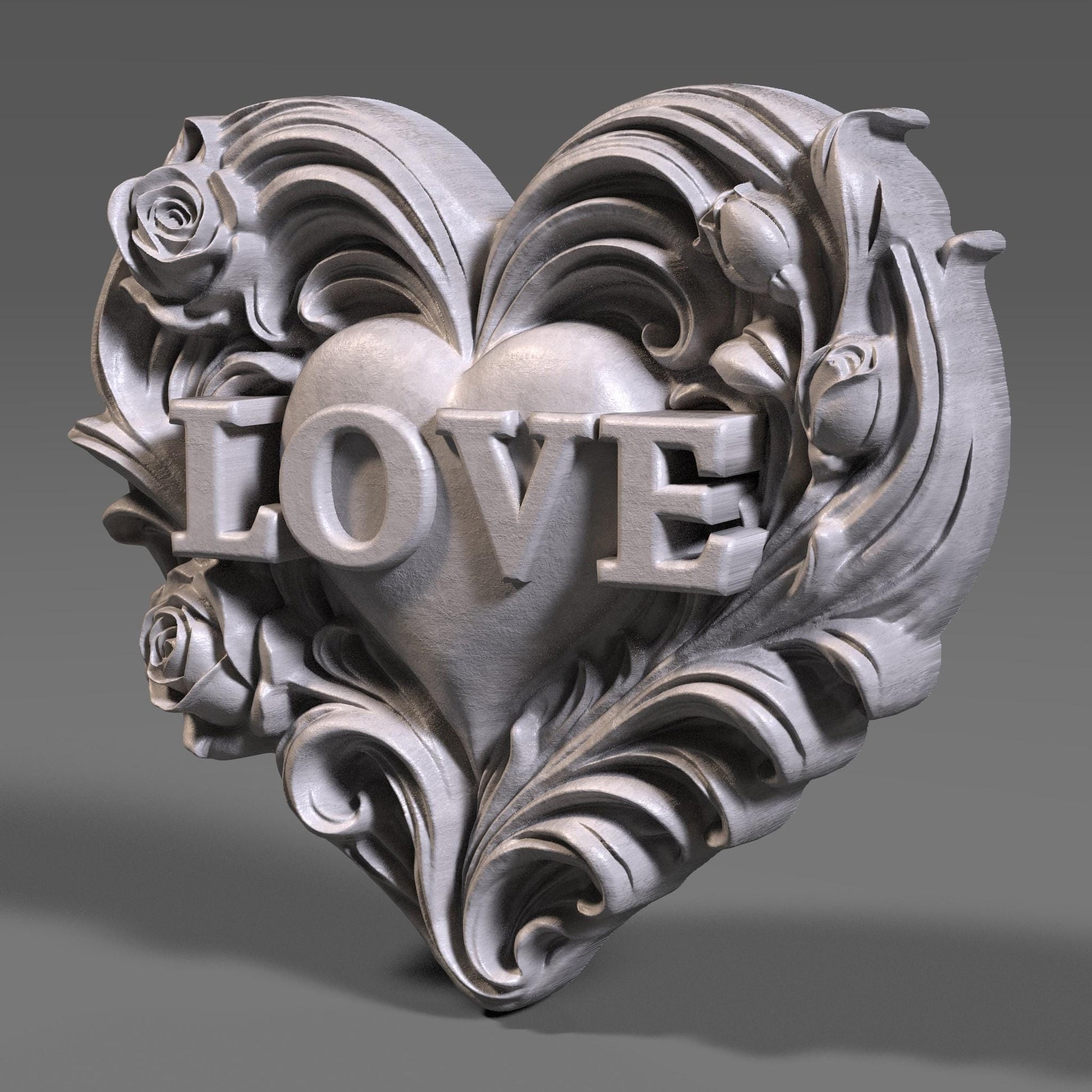 Valentines Day Decor | LOVE Heart | 3D Bas Relief STL | CNC Wall Art | Custom Gift for Couples(Digital Download)