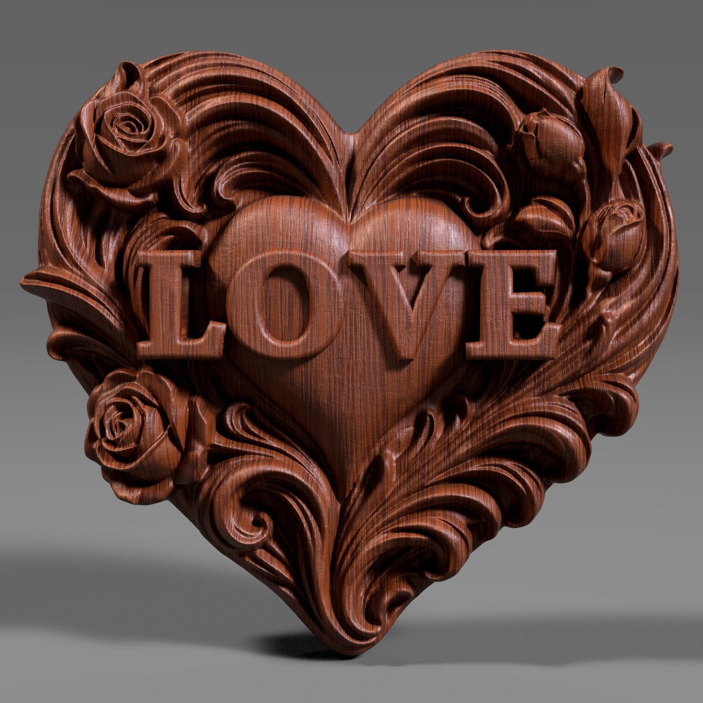 3D Love Heart Relief | Valentine's Day CNC Wall Art (Digital Download)