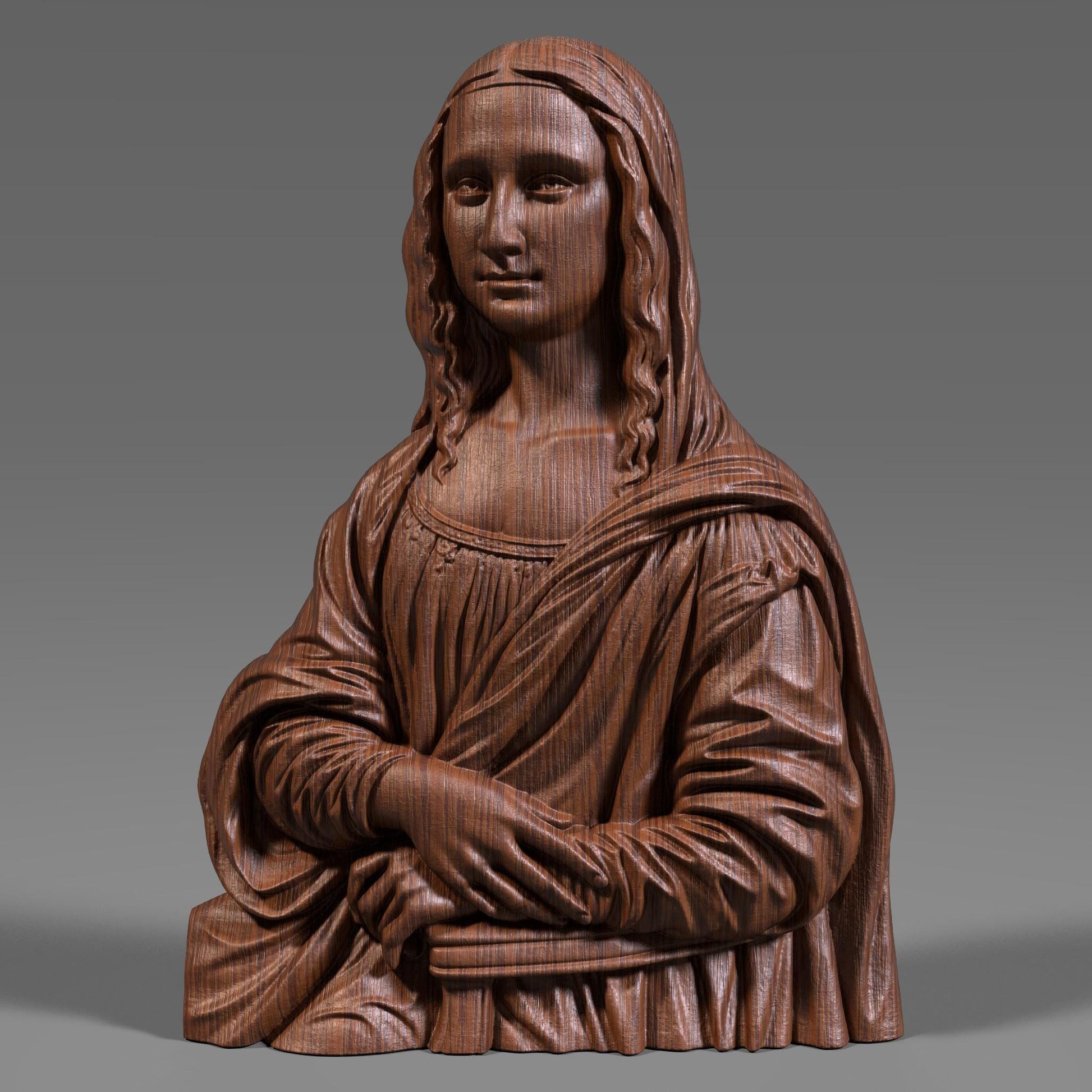 Mona Lisa Bust STL | Renaissance Sculpture for 3D Print, CNC ,Laser (Digital Download)