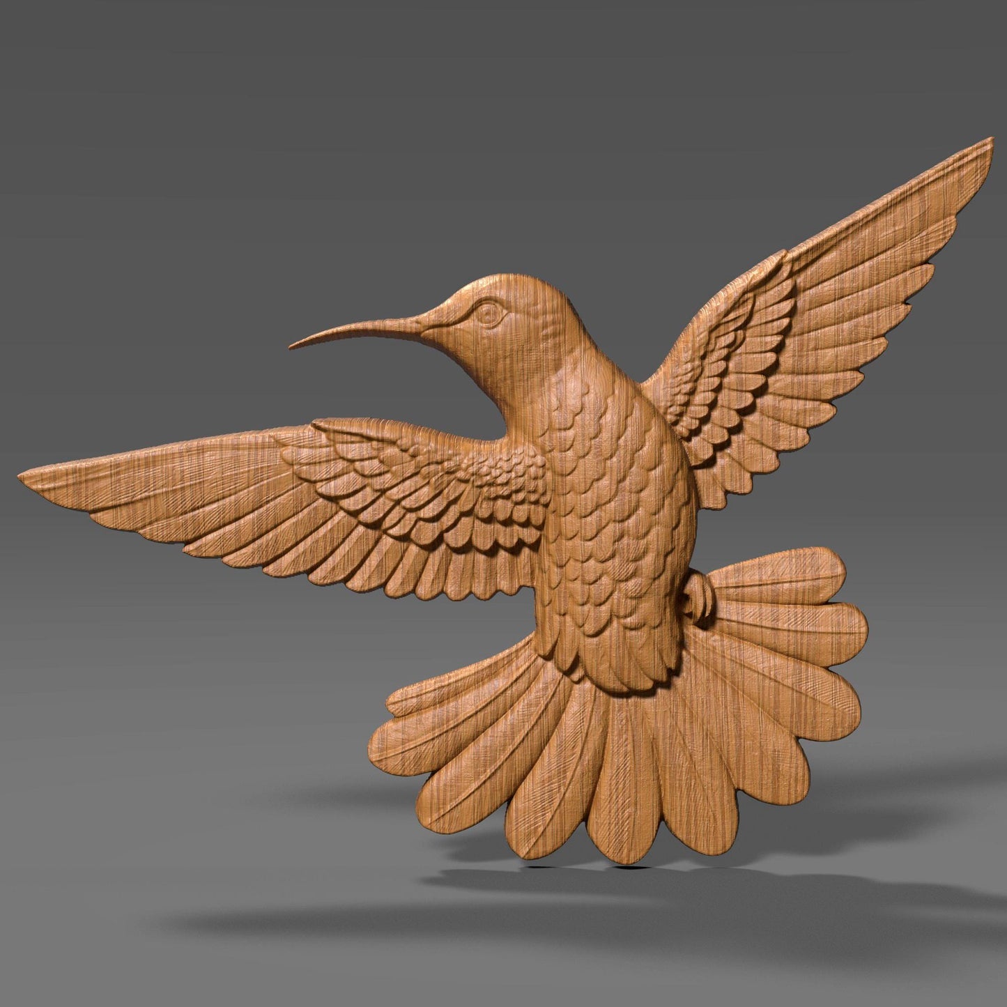 Hummingbird 3D Relief Model: CNC Carving, Laser Engraving (STL File, Digital Download