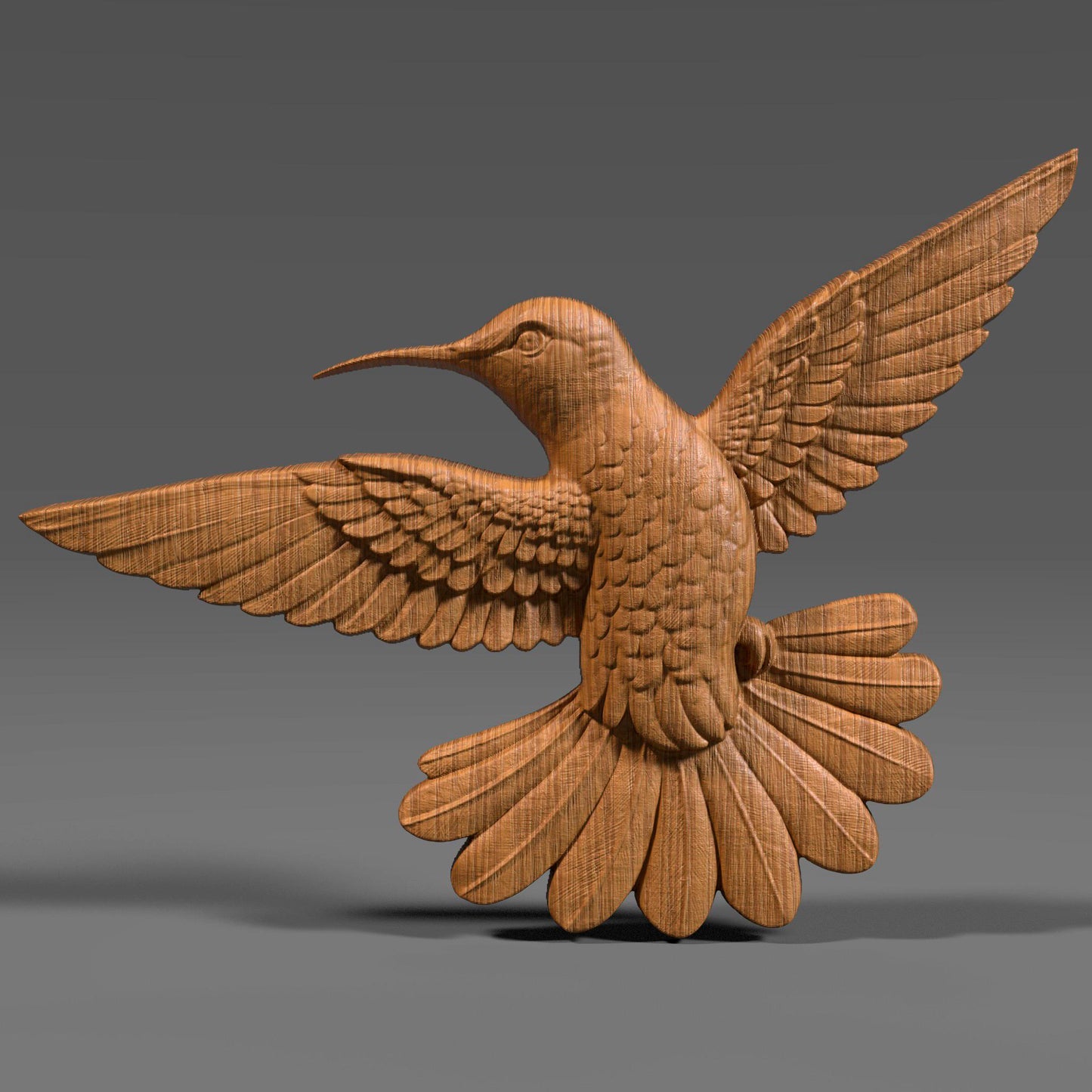 Hummingbird 3D Relief Model: CNC Carving, Laser Engraving (STL File, Digital Download