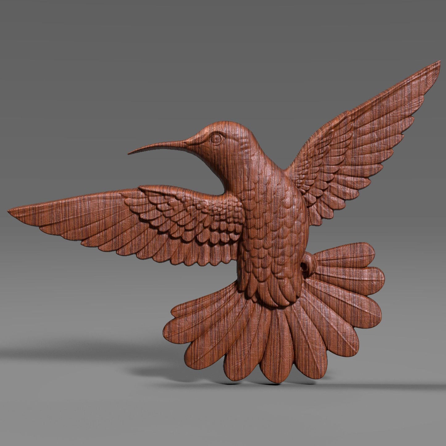 Hummingbird 3D Relief Model: CNC Carving, Laser Engraving (STL File, Digital Download