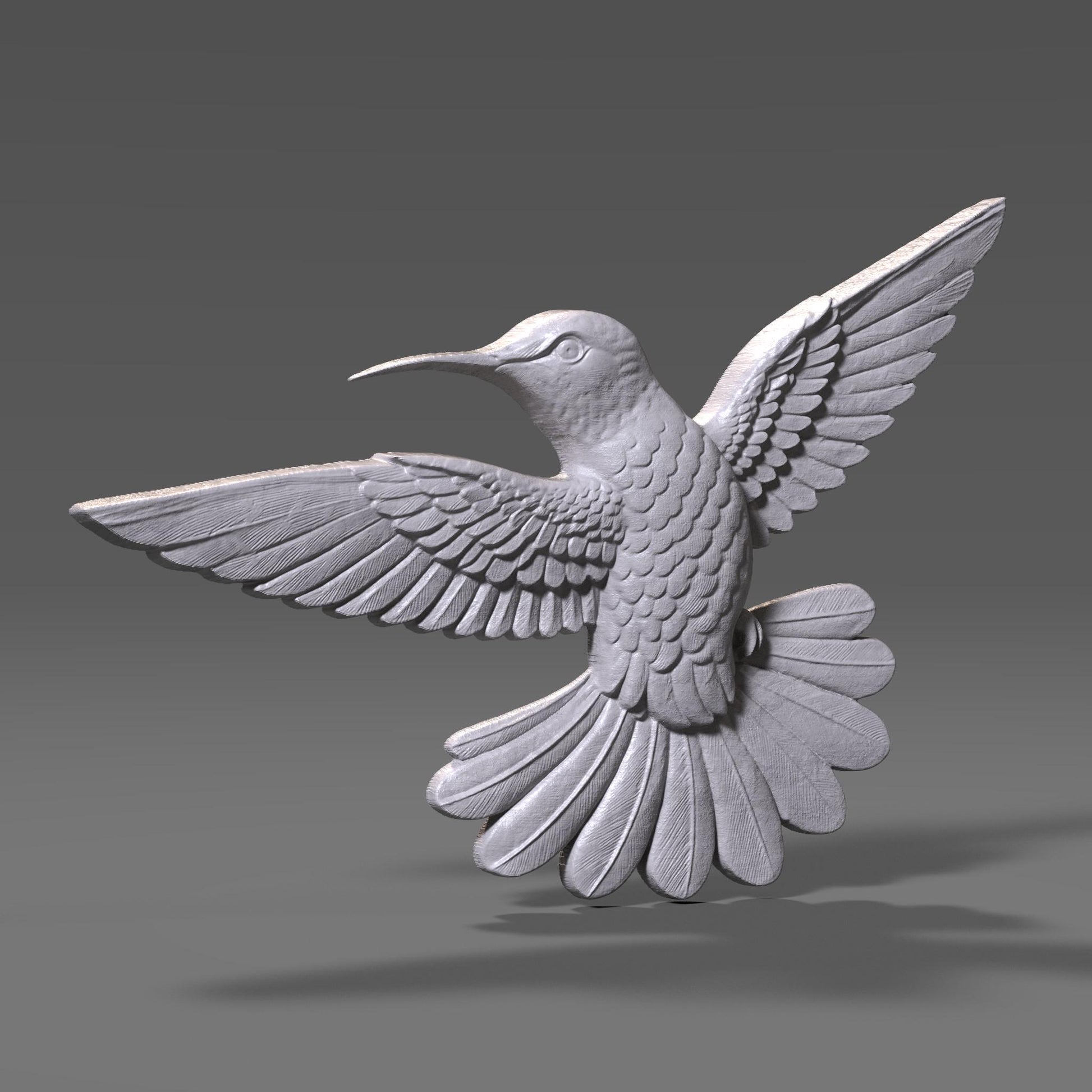 Hummingbird 3D Relief Model: CNC Carving, Laser Engraving (STL File, Digital Download
