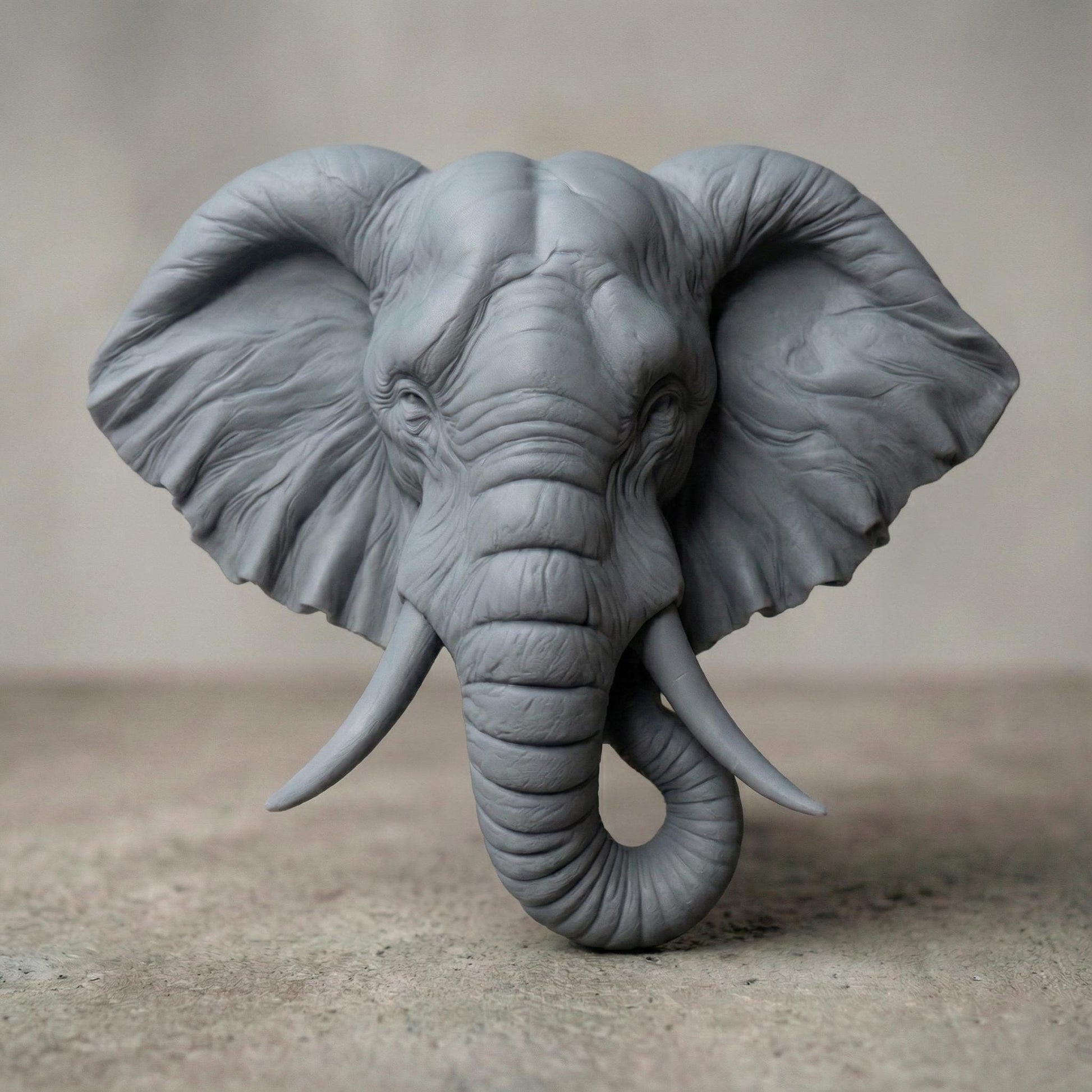 Majestic 3D STL relief of an elephant head with detailed wrinkles, large ears, and curved tusks, designed for CNC wood carving, laser engraving, and 3D printing. This high-quality digital download captures the strength and wisdom of elephants, perfect for wildlife-inspired wall art, safari decor, and handmade gifts. Ideal for artisans, woodworkers, and nature lovers looking to create unique wooden sculptures, tribal artwork, or African-themed home decorations.