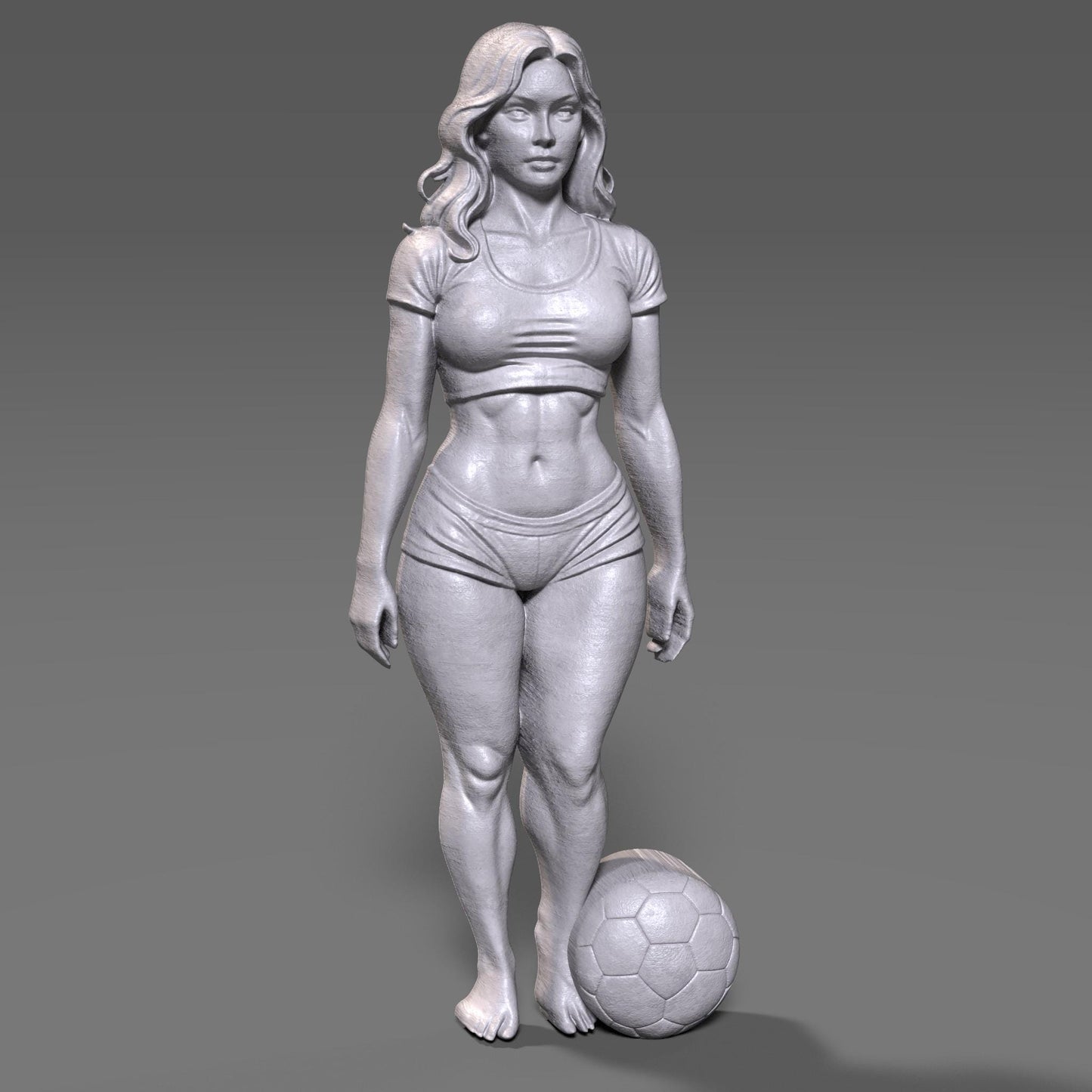 Female Soccer Player STL 3D Model | Football Wall Art | CNC & 3D Print | Digital Download