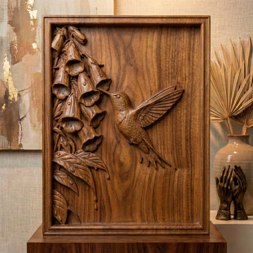 Hummingbird STL 3D Model | Nature Wildlife Wall Art | CNC & 3D Print | Digital Download