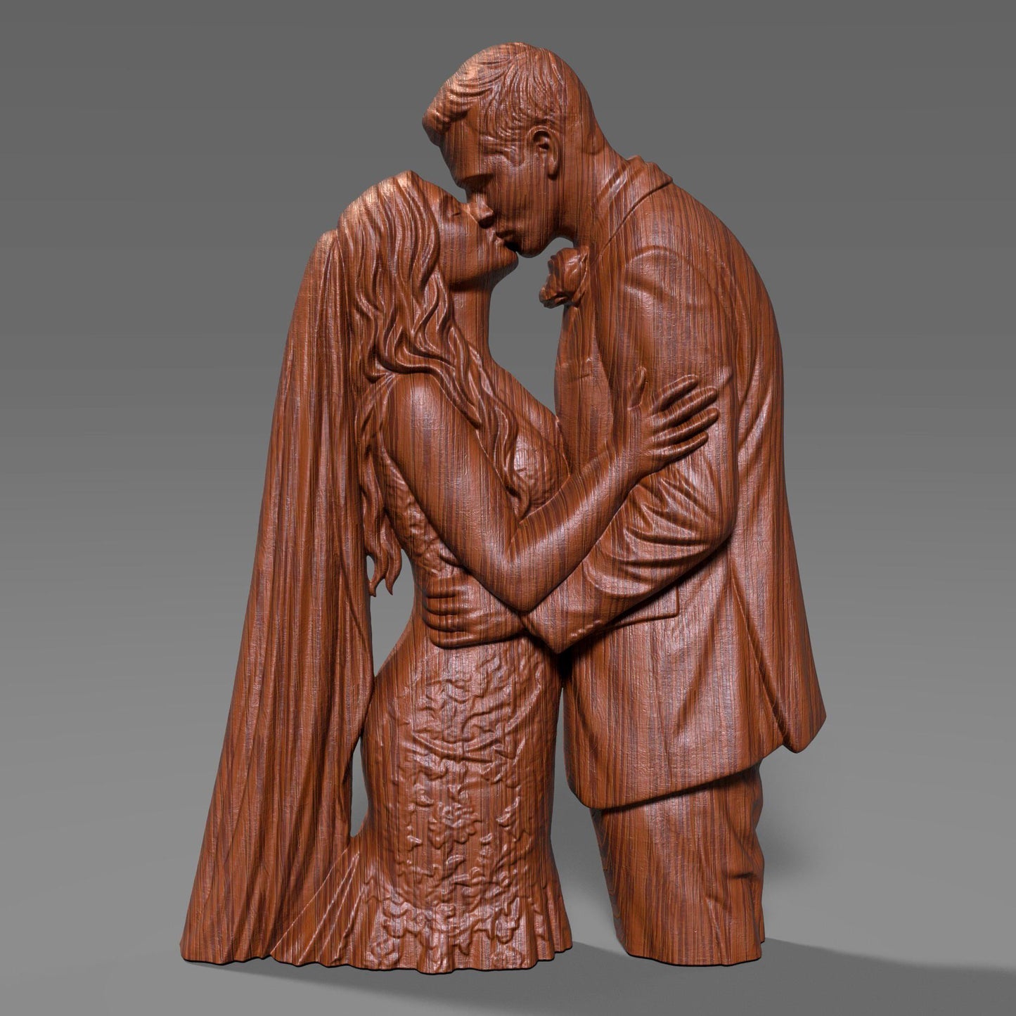 Romantic Wedding Couple Kiss 3D Model STL | (Digital Download)