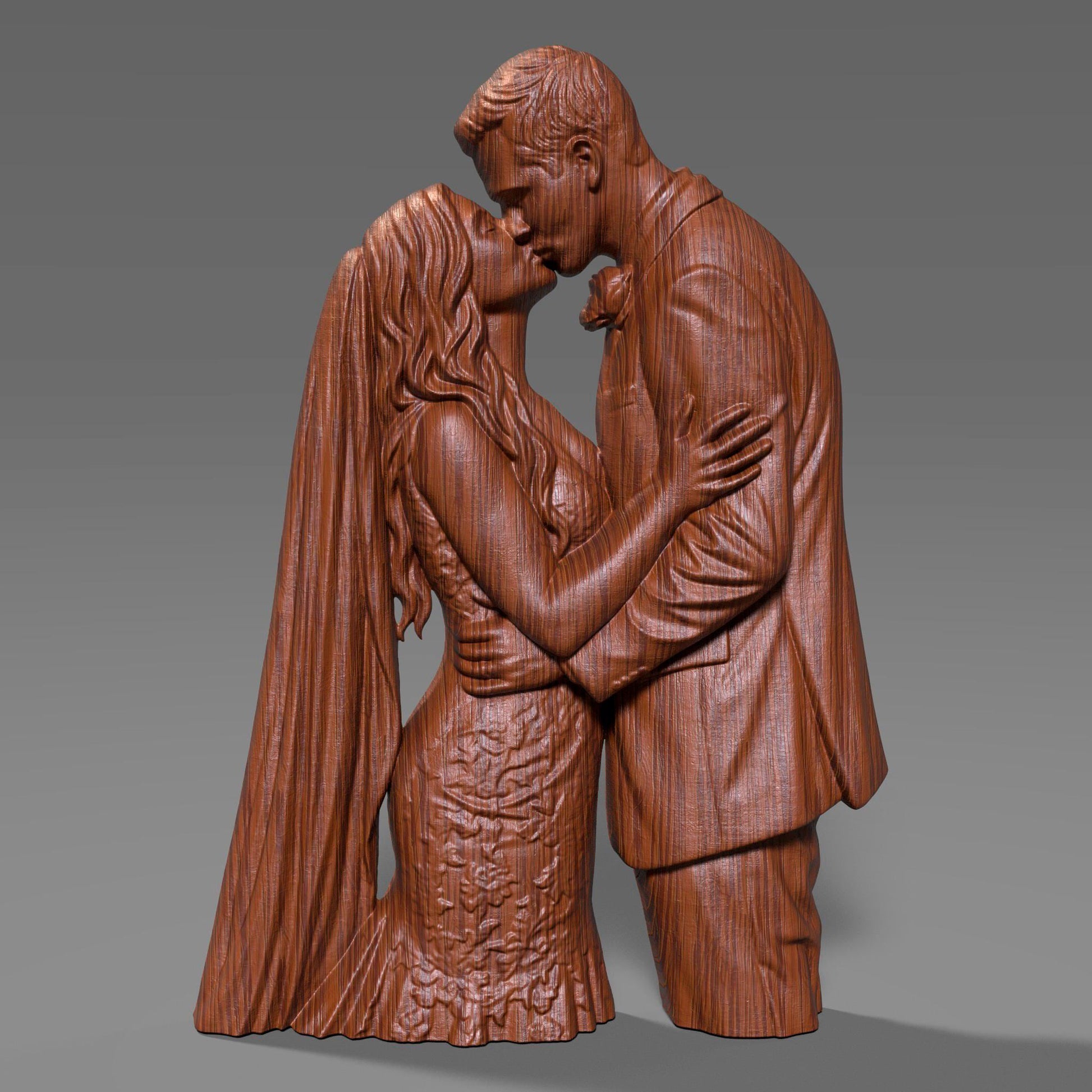 Romantic Wedding Couple Kiss 3D Model STL | (Digital Download)