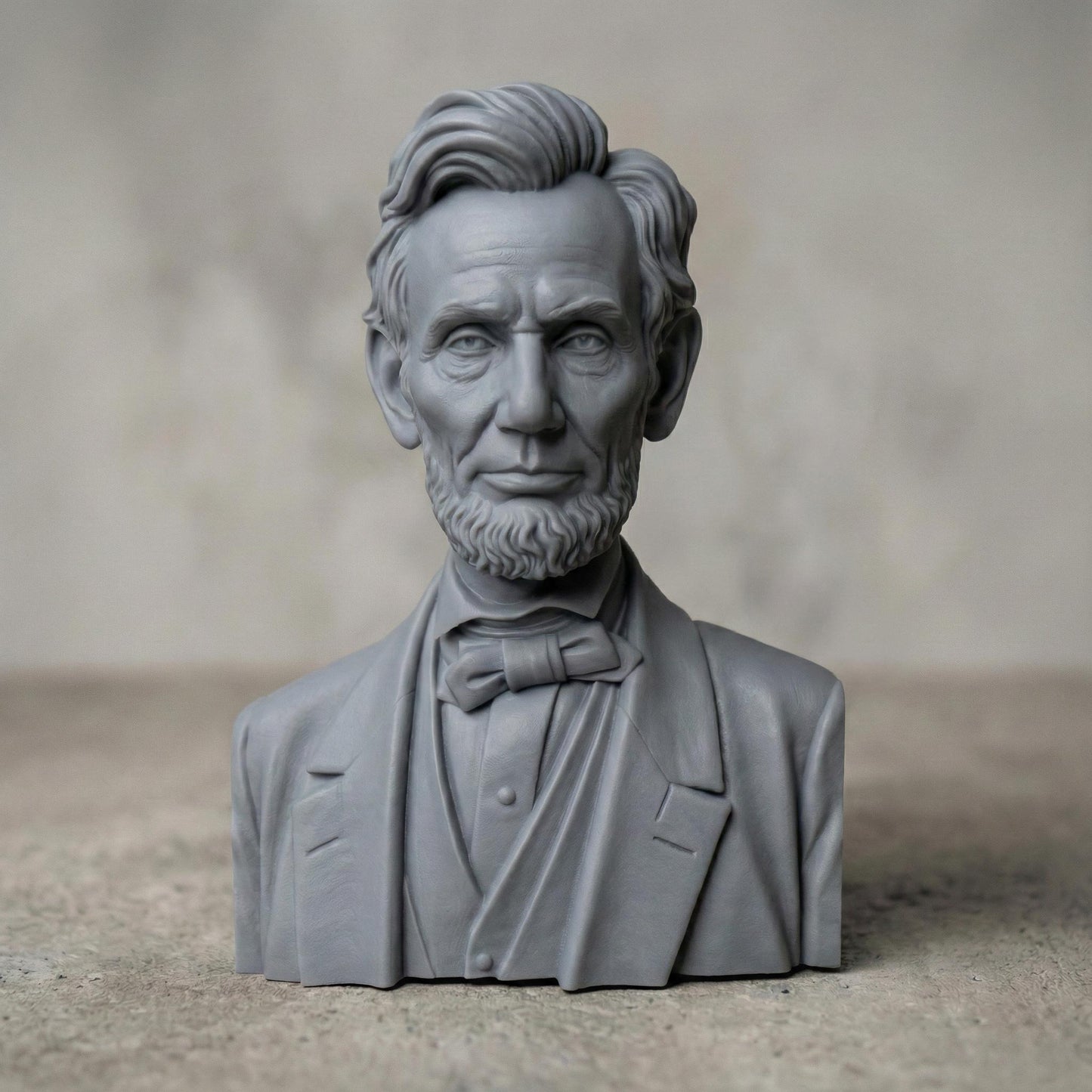 Highly detailed 3D portrait bust of Abraham Lincoln, capturing the strength, humility, and resolve of one of America’s most influential leaders. Rendered in a realistic wood-carved style with iconic beard, bow tie, and solemn expression, this sculpture symbolizes unity, freedom, and the enduring American spirit. Designed for CNC carving and 3D printing, ideal for America’s 250th anniversary, historical displays, schools, and patriotic tributes.