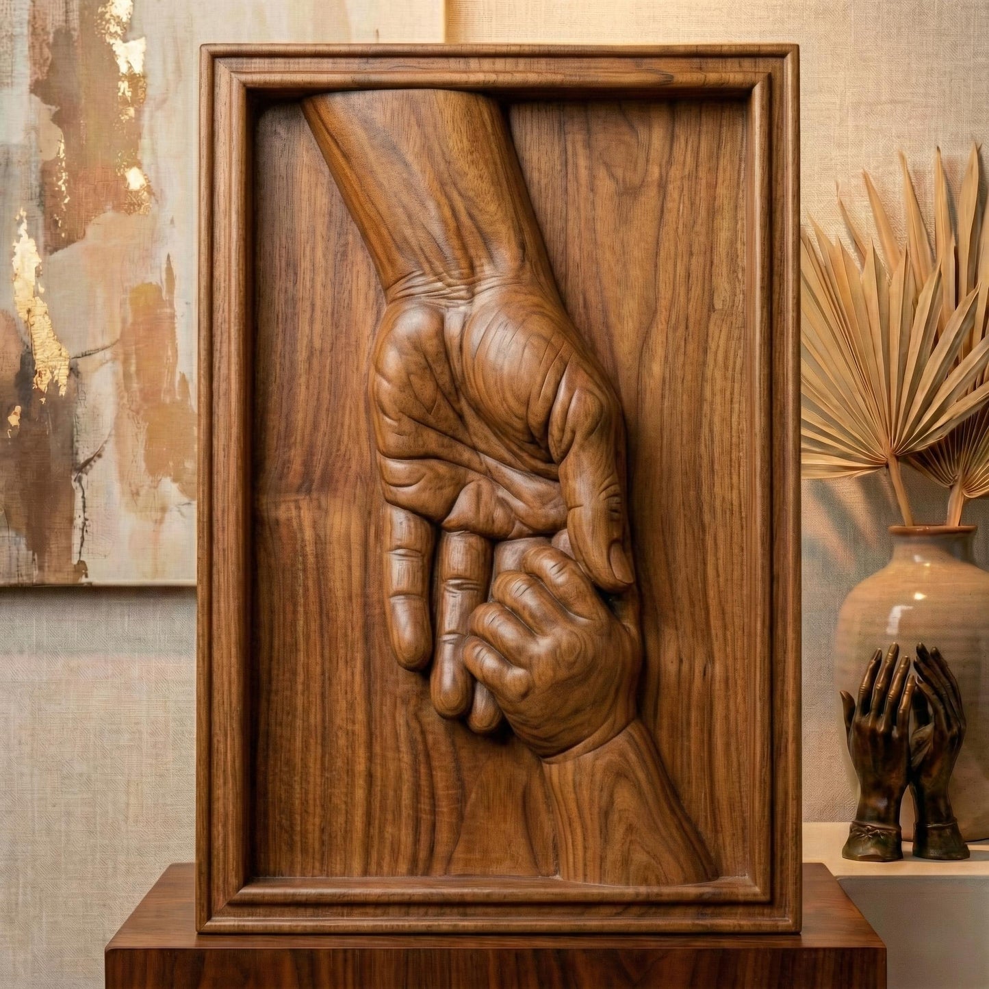 Celebrate the bond between father and child with this heartfelt 3D STL bas relief design. Perfect for Father’s Day, this digital model features a father holding a child’s hand—symbolizing protection and love. Ideal for 3D printing, CNC wood carving, or laser engraving. Use this touching artwork to create memorable gifts, wall plaques, or wooden keepsakes. Download instantly and craft with wood, stone, or resin.
