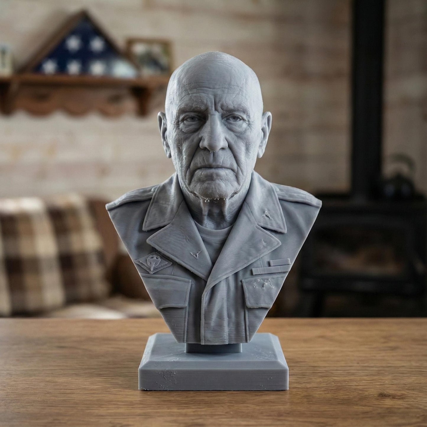 High-detail resin-ready 3D printable human head bust sculpture with realistic anatomy, accurate facial structure, and refined surface detailing. Digitally sculpted with cinematic and game-quality realism, featuring natural proportions, expressive facial features, and smooth professional finish. Designed as a standalone bust on a round base, ideal for display, custom portraits, memorials, collectible art, and character studies.