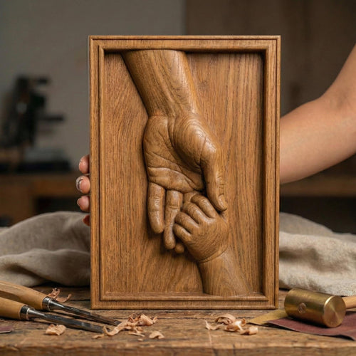 Father & Child Hands 3D Relief Model | CNC, 3D Print (Digital Download)