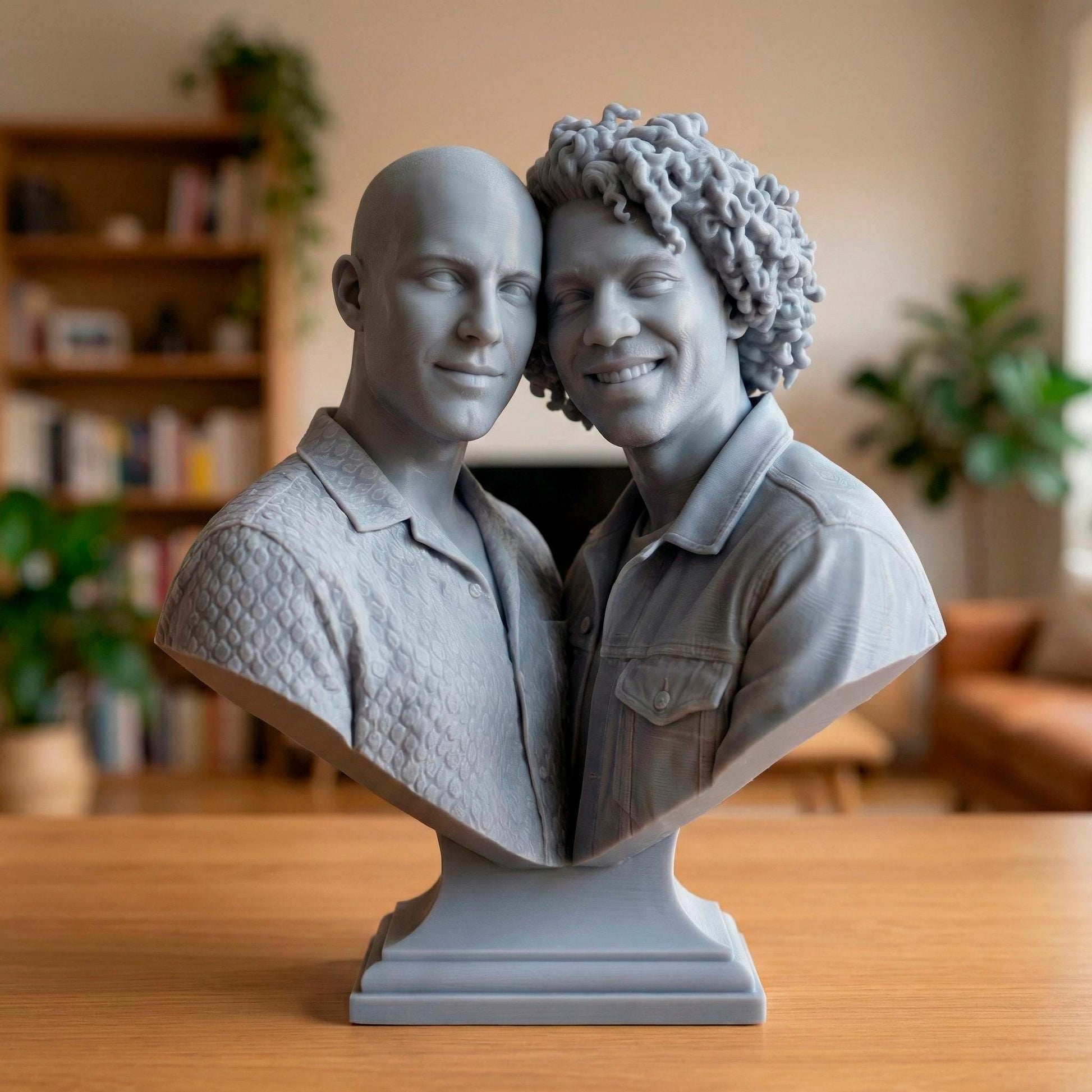 Custom 3D Printed Couple Bust | Personalized Resin Sculpture
