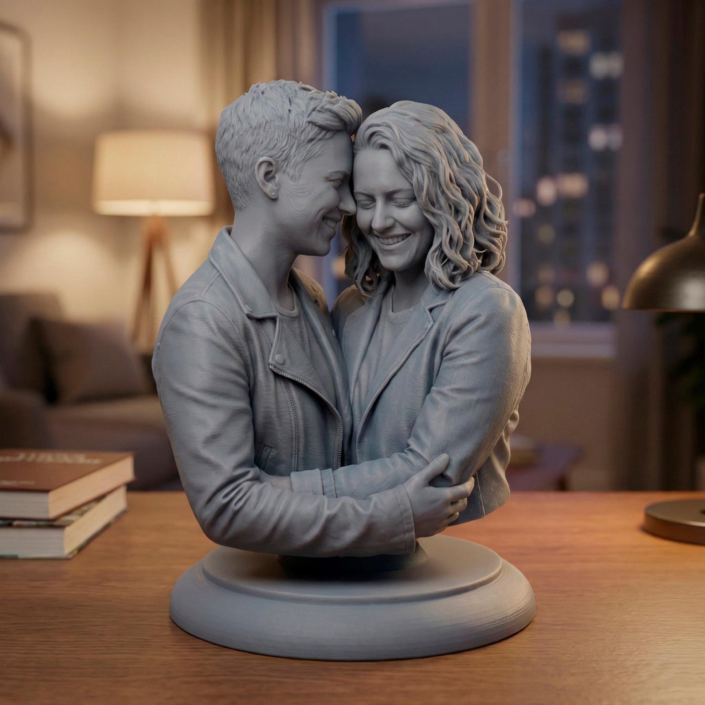 Custom 3D Printed Couple Bust | Personalized Resin Sculpture