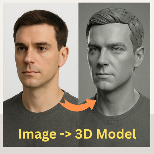 Custom Portrait 3D Model, Photo to STL by Film Character Artist, Digital Download