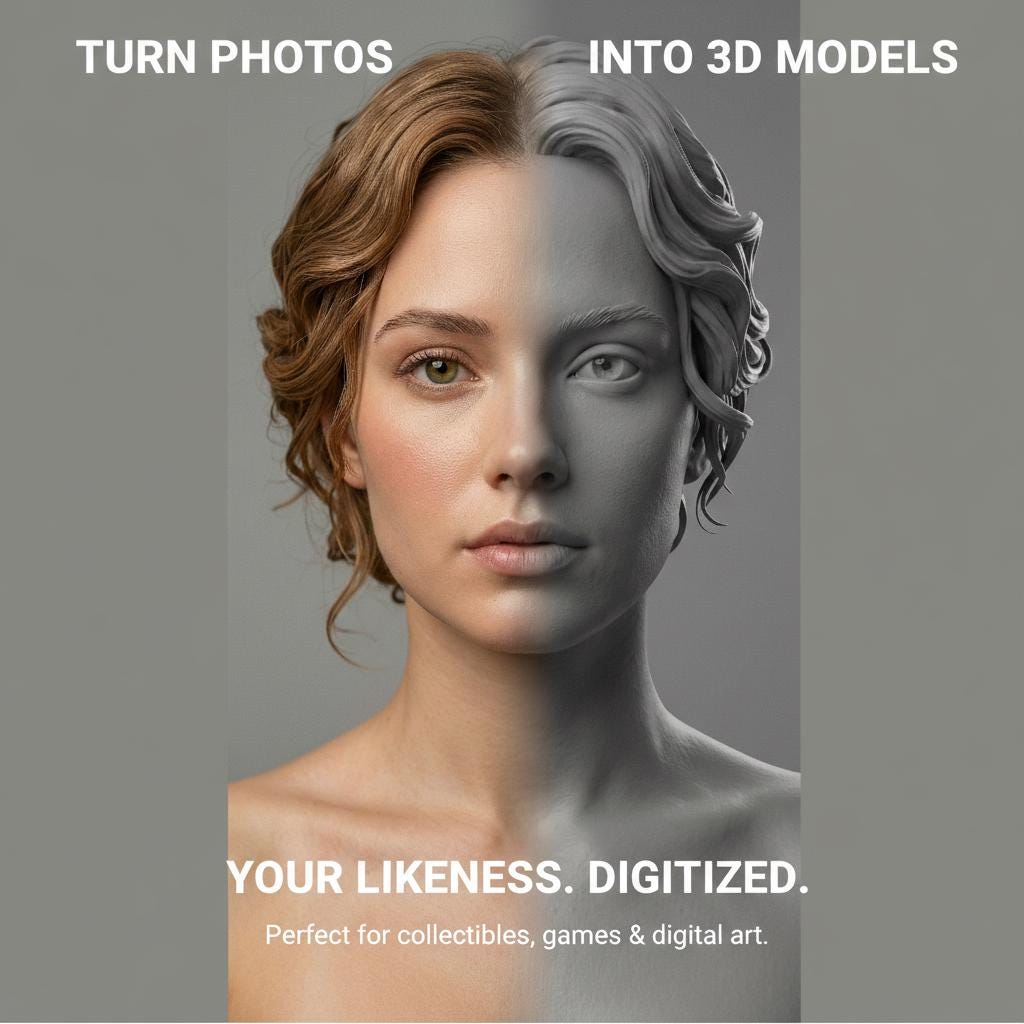 Custom 3D Head Model: VFX Artist Topology for Animation, Cosplay (Digital Download)