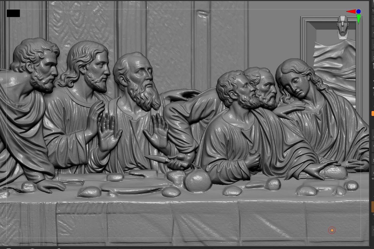 Last Supper STL 3D Model | Christian Religious Wall Art | CNC & 3D Print | Digital Download