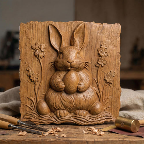 Easter Bunny 3D Relief STL| Spring Wall Art, CNC Carving (Digital Download)