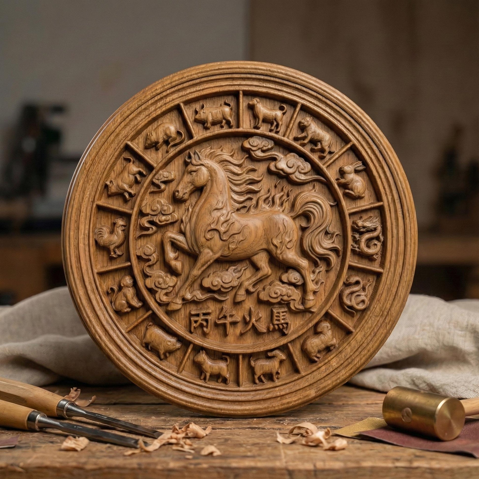 Chinese Zodiac Year of the Fire Horse 2026| 3d Bas Relief |Wall Art STL | Lunar New Year Decor (Digital Download)