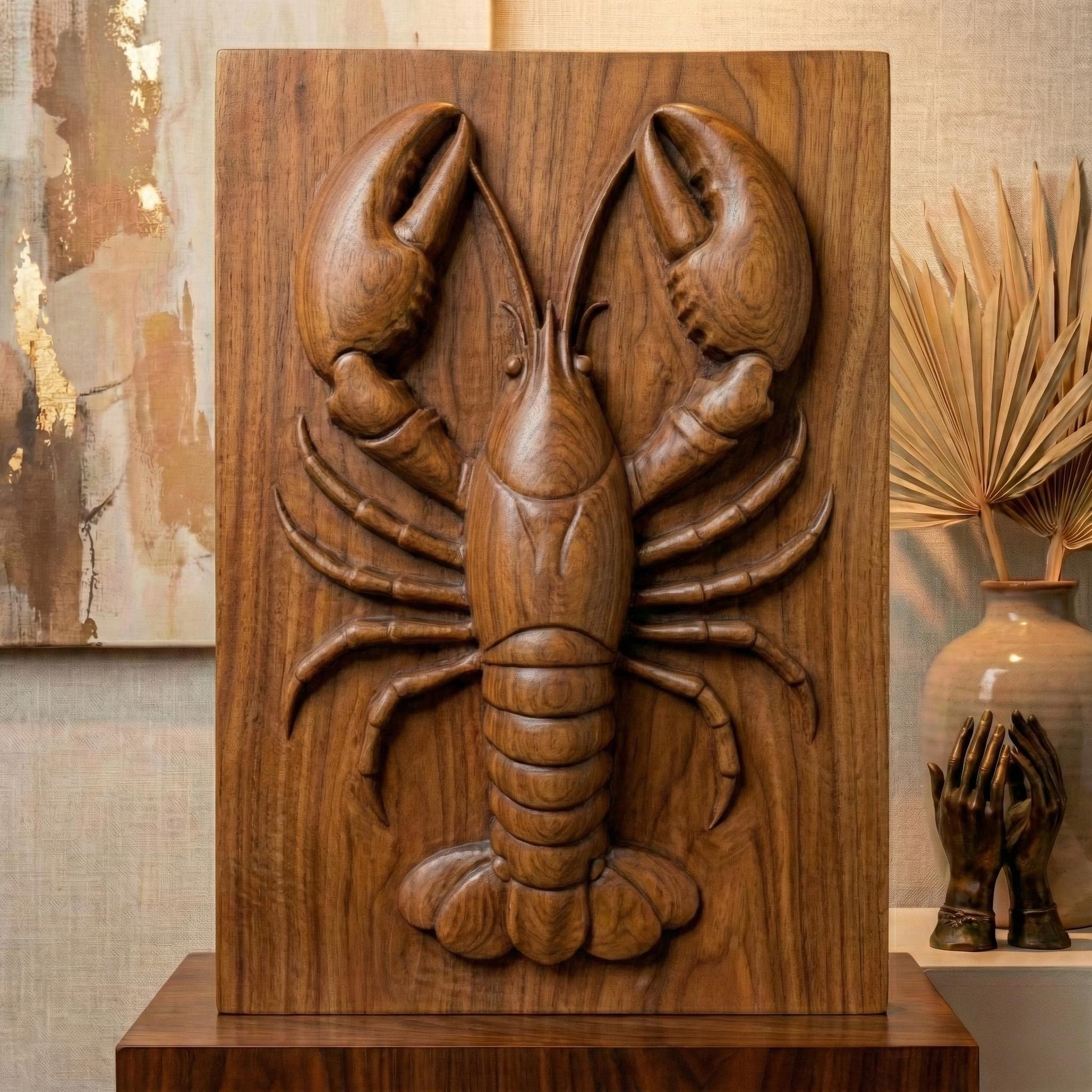 Lobster 3D Relief CNC File: Marine Decor (STL + Depth Map Digital Download)Wall Art