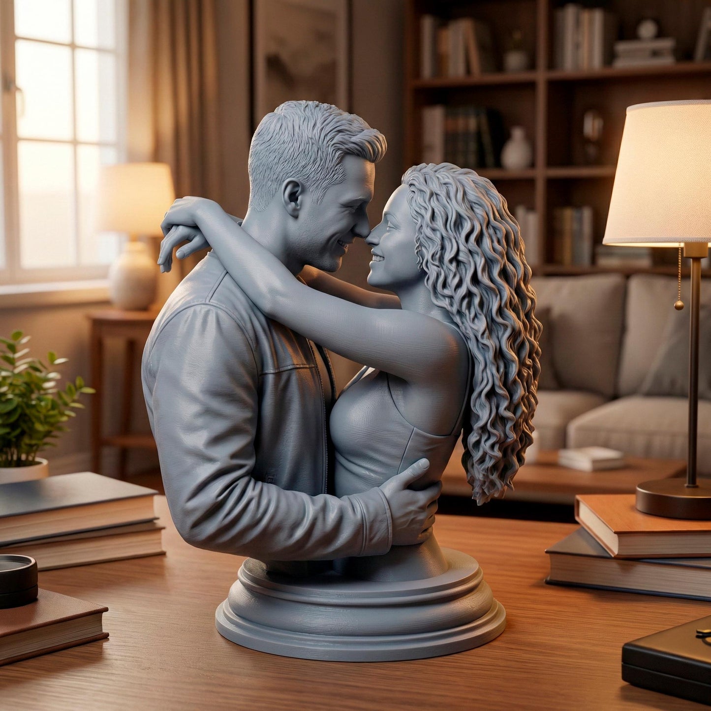 Custom 3D Printed Couple Bust | Personalized Resin Sculpture